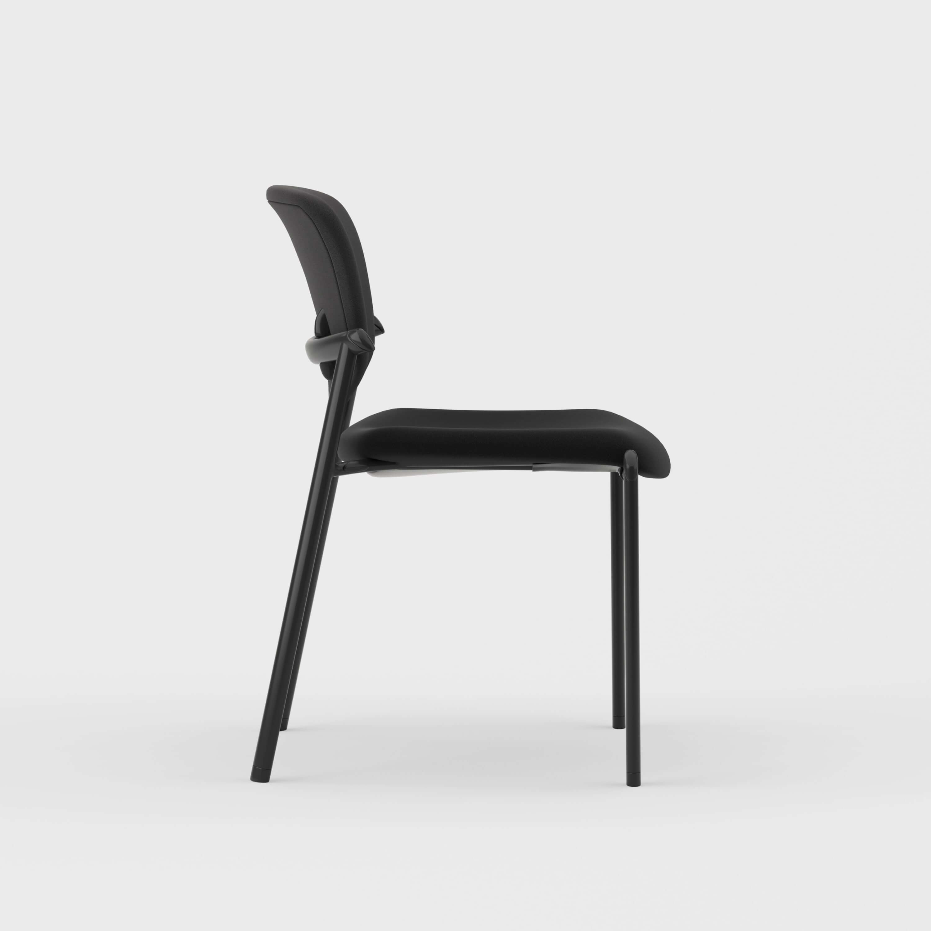 Improv Stacking Chair - Black Upholstery (3A-18) / No