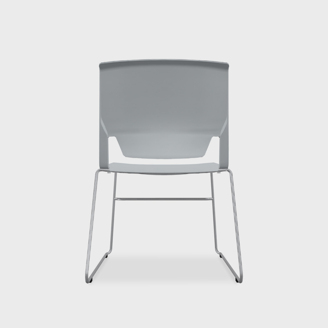 Very Wireframe Stacking Chair - Fog (TR-7) / Metallic Silver (TR-LE) / No