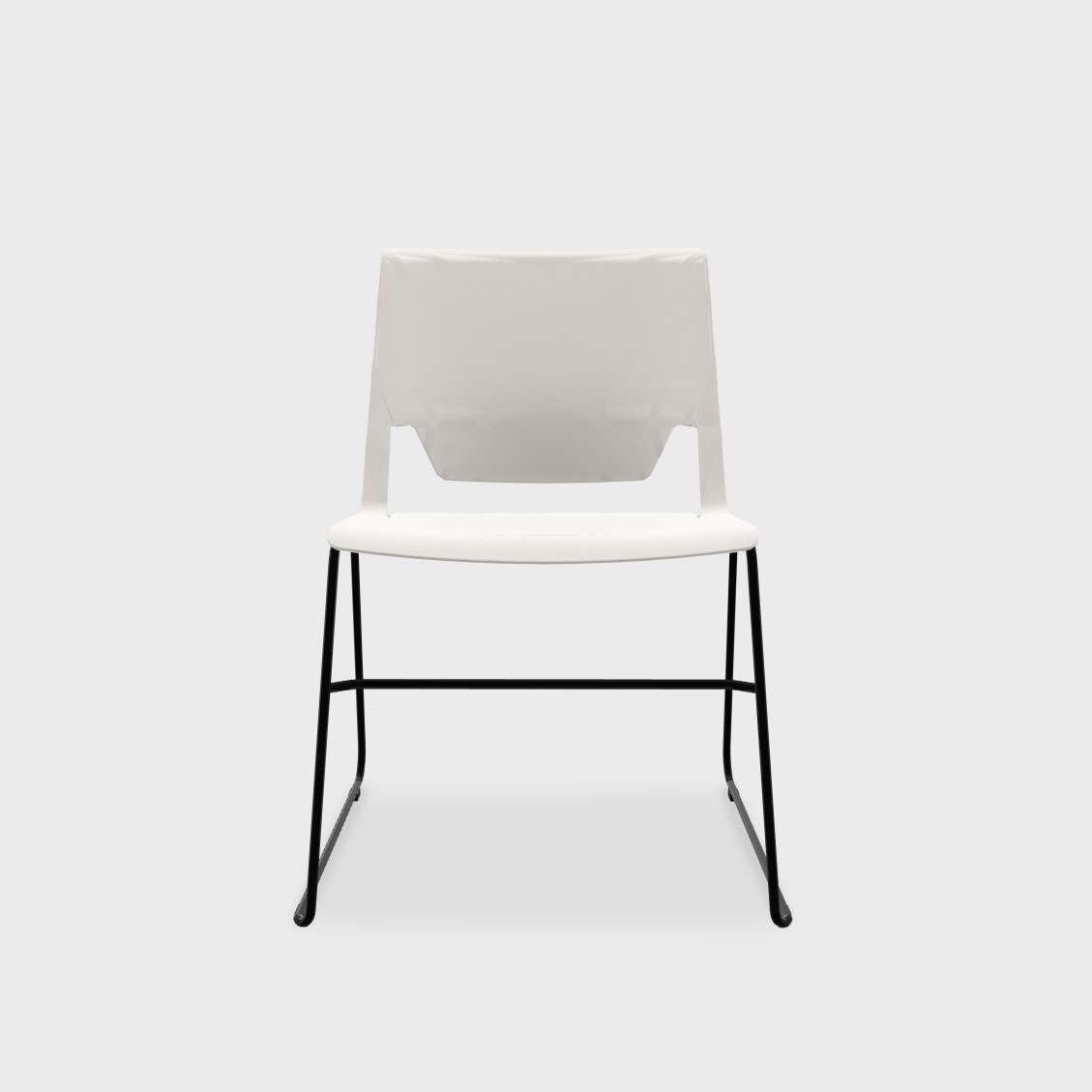 Very Wireframe Stacking Chair - Snow (TR-PLS) / Black (TR-F) / No