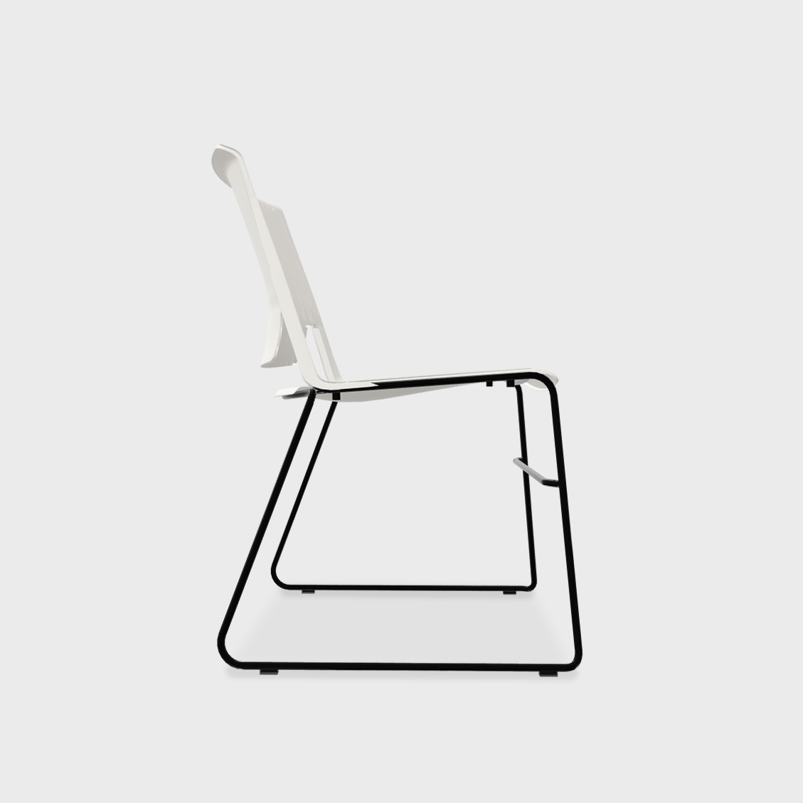 Very Wireframe Stacking Chair - Snow (TR-PLS) / Black (TR-F) / No