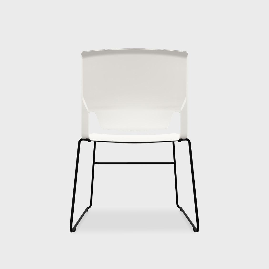 Very Wireframe Stacking Chair - Snow (TR-PLS) / Black (TR-F) / No