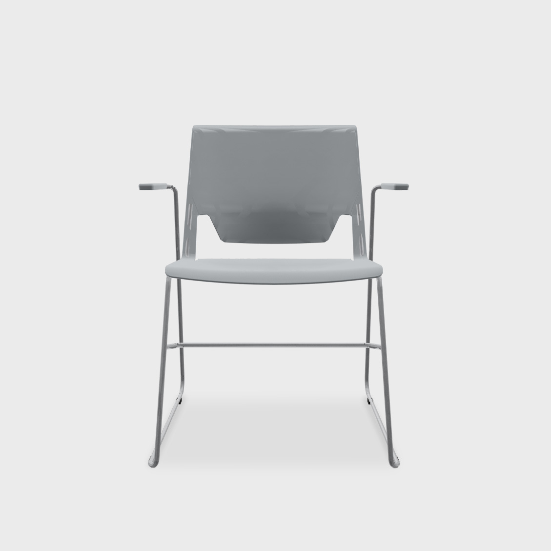 Very Wireframe Stacking Chair - Fog (TR-7) / Metallic Silver (TR-LE) / Yes