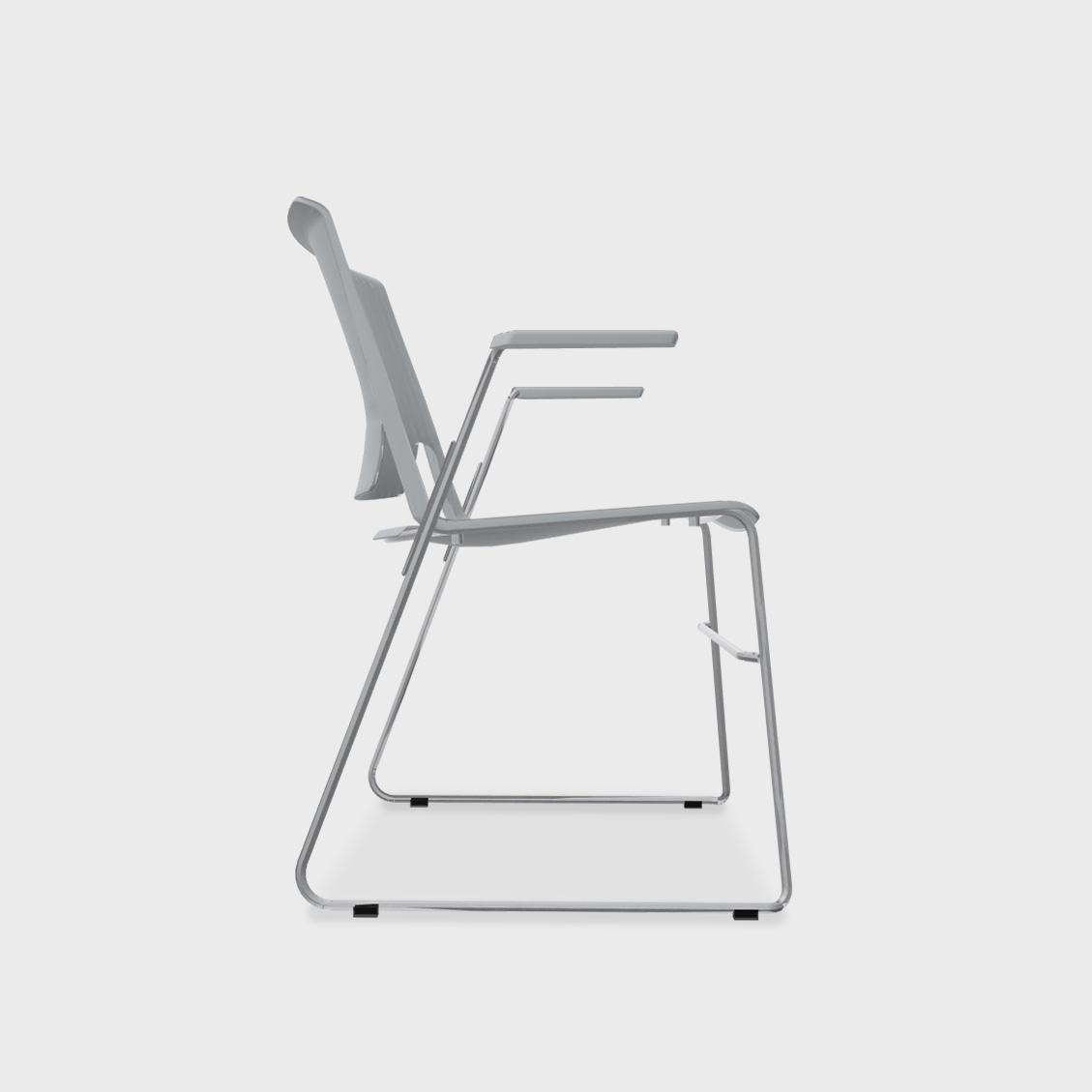 Very Wireframe Stacking Chair - Fog (TR-7) / Metallic Silver (TR-LE) / Yes