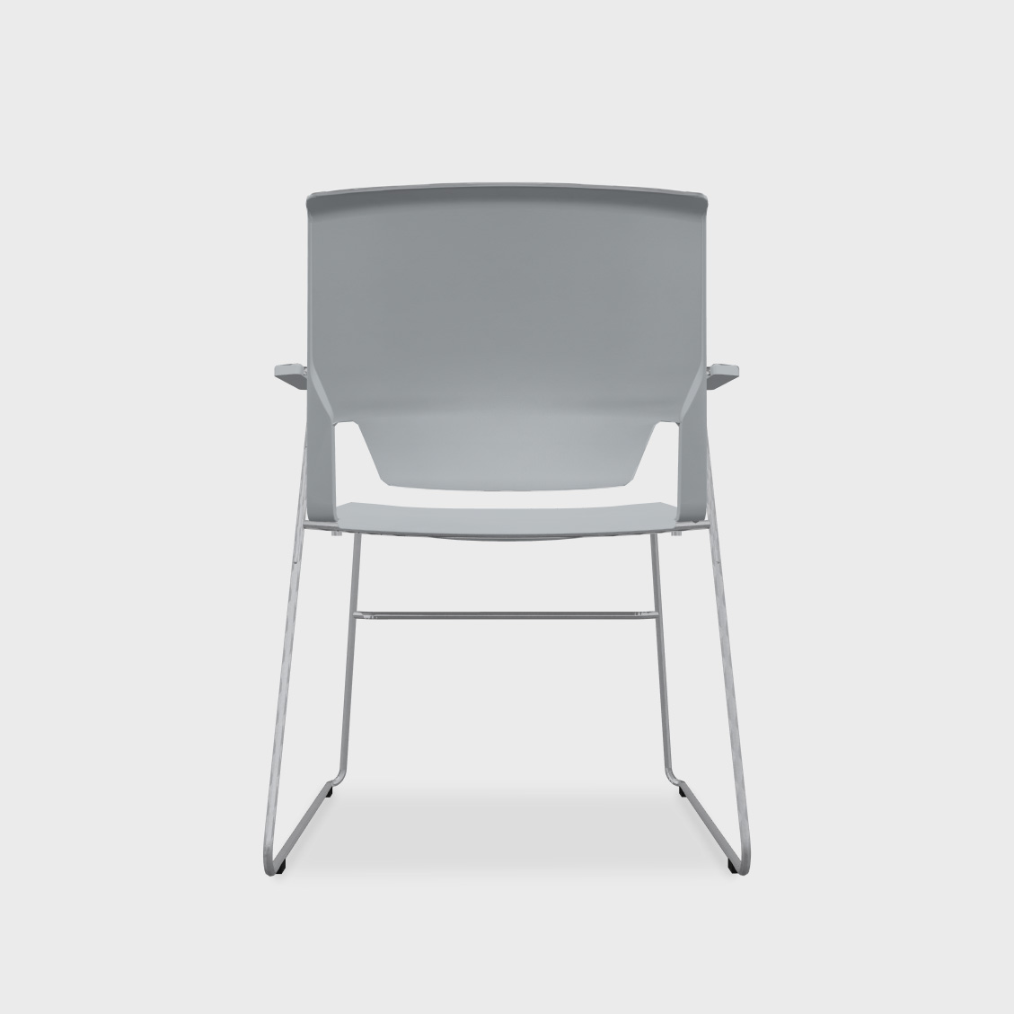 Very Wireframe Stacking Chair - Fog (TR-7) / Metallic Silver (TR-LE) / Yes