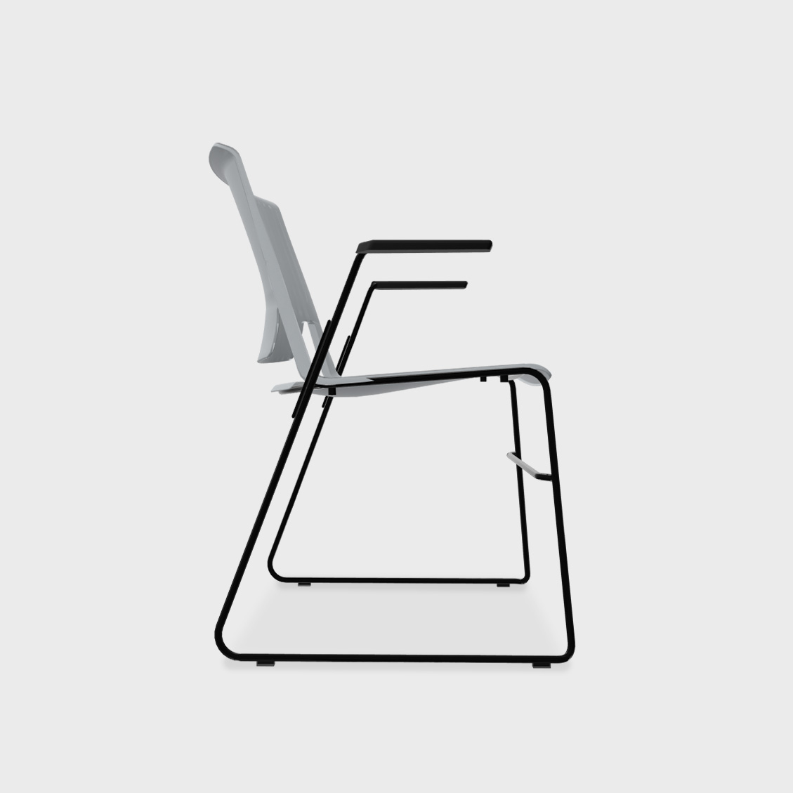 Very Wireframe Stacking Chair - Fog (TR-7) / Black (TR-F) / Yes