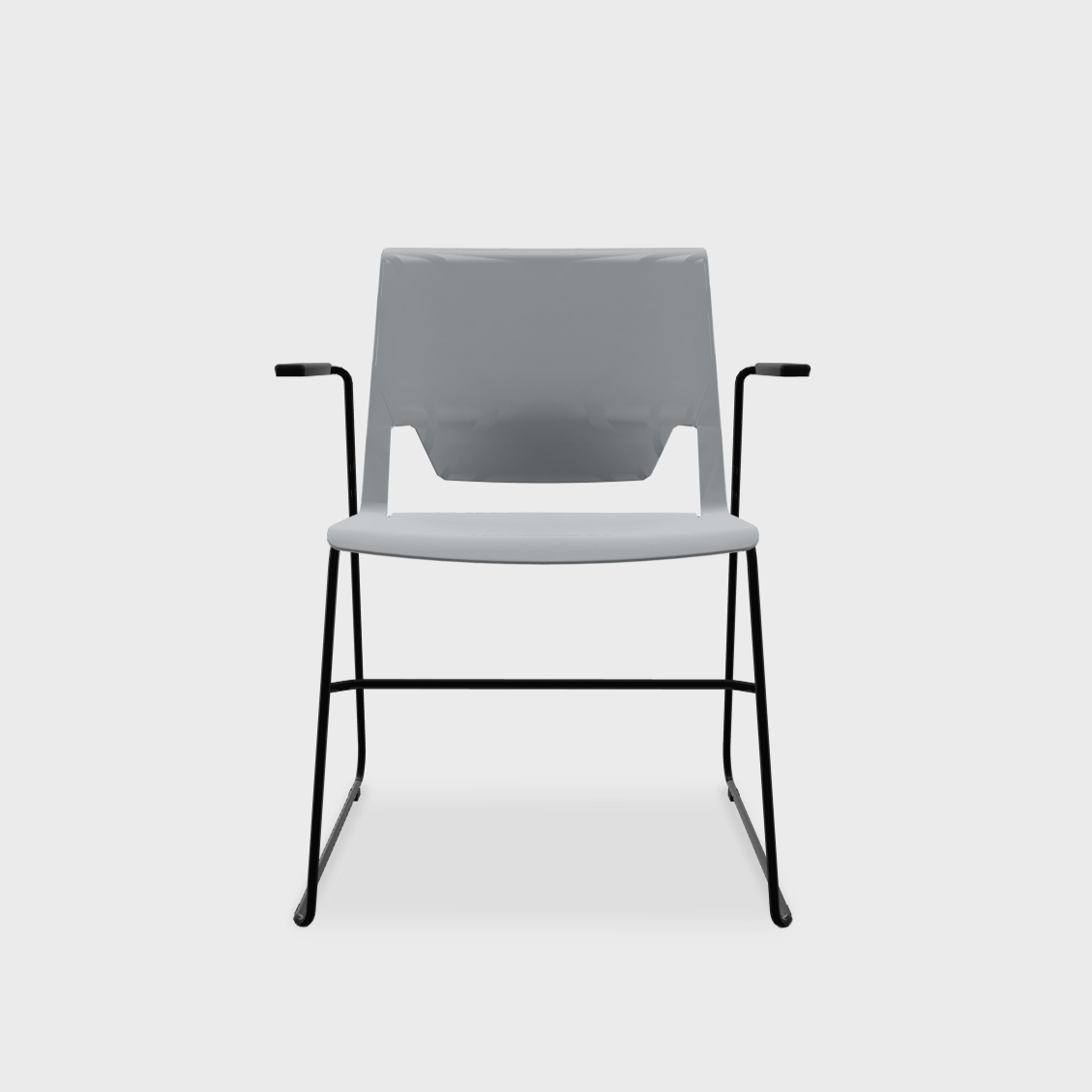 Very Wireframe Stacking Chair - Fog (TR-7) / Black (TR-F) / Yes