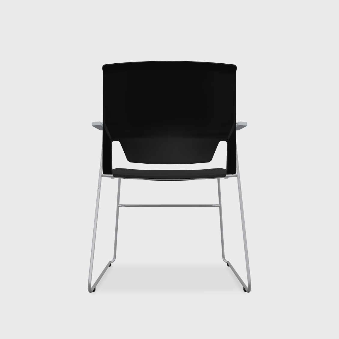 Very Wireframe Stacking Chair - Black (TR-F) / Metallic Silver (TR-LE) / Yes