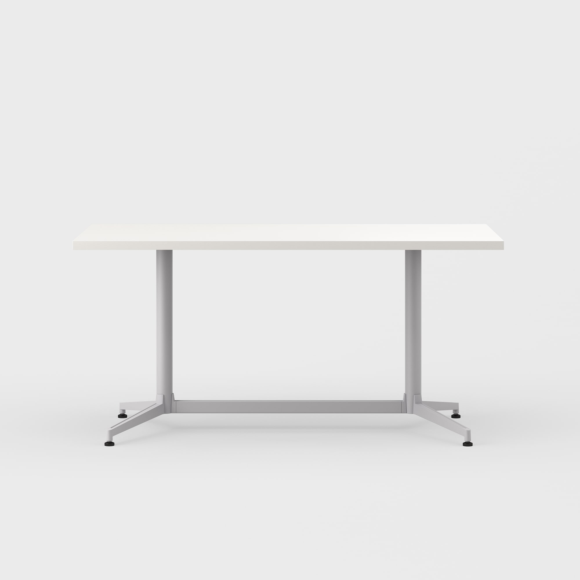 Jive Bridge Base Conference Table - 30x60 / Linen (H-WL) / Metallic Silver (TR-LE)