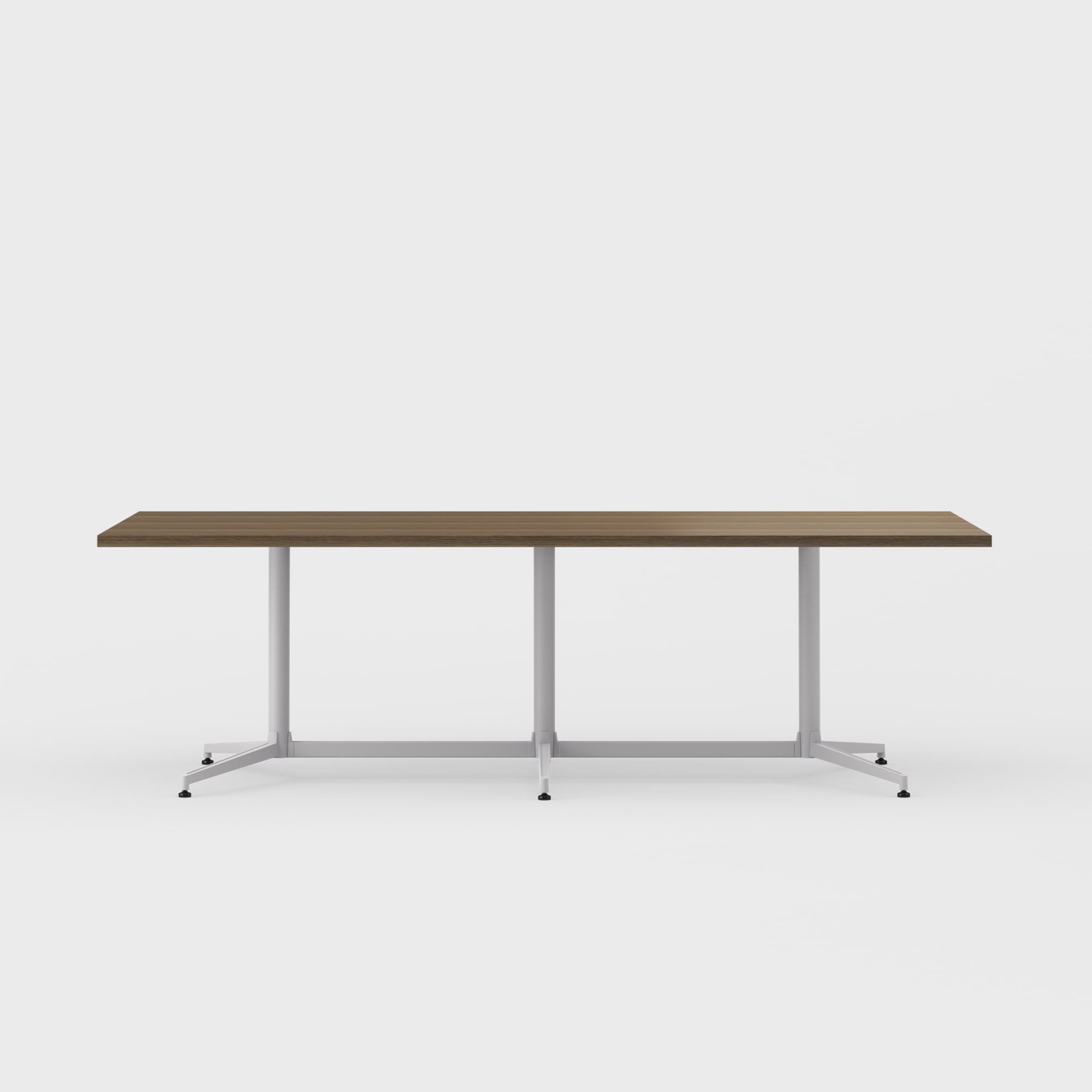 Jive Bridge Base Conference Table - 48x96 / Neo Walnut (H-KL) / Metallic Silver (TR-LE)