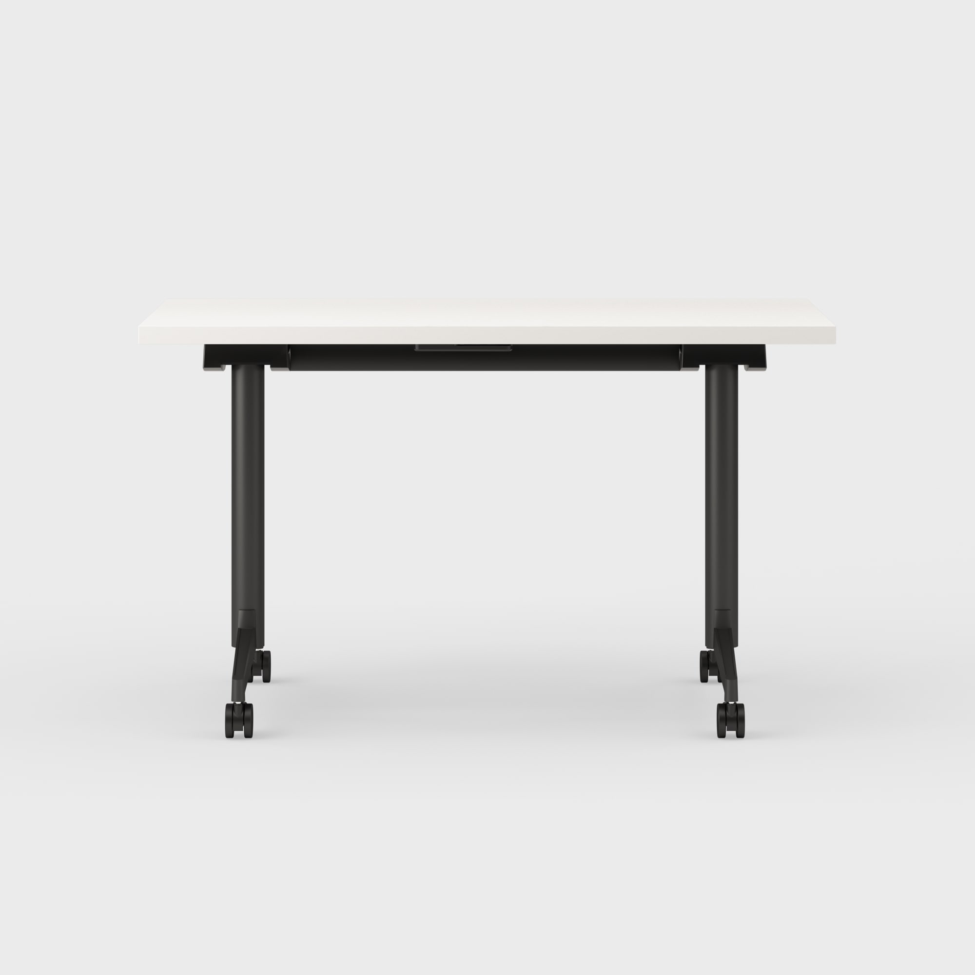 Jive T-Base Flip Table - 24x48 / Linen (H-WL) / Charcoal (TR-K)
