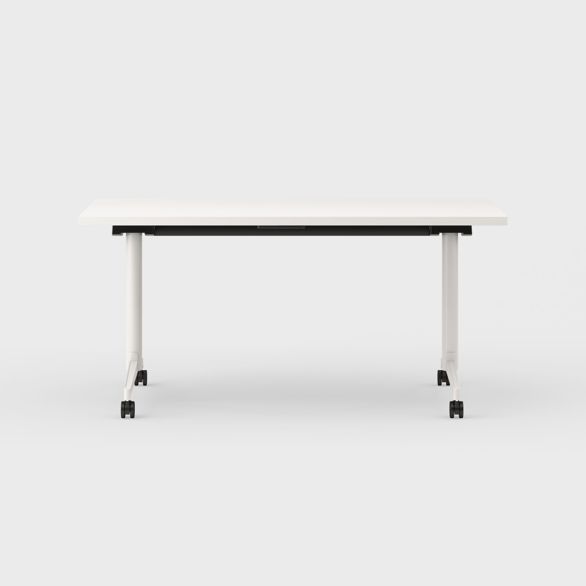 Jive T-Base Flip Table - 30x60 / Linen (H-WL) / Smooth Plaster (TR-PLS)