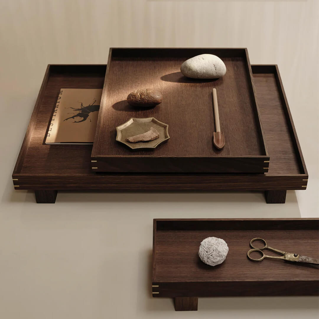 Bon Wooden Tray - Small / Black Painted Oak (4Y_N)