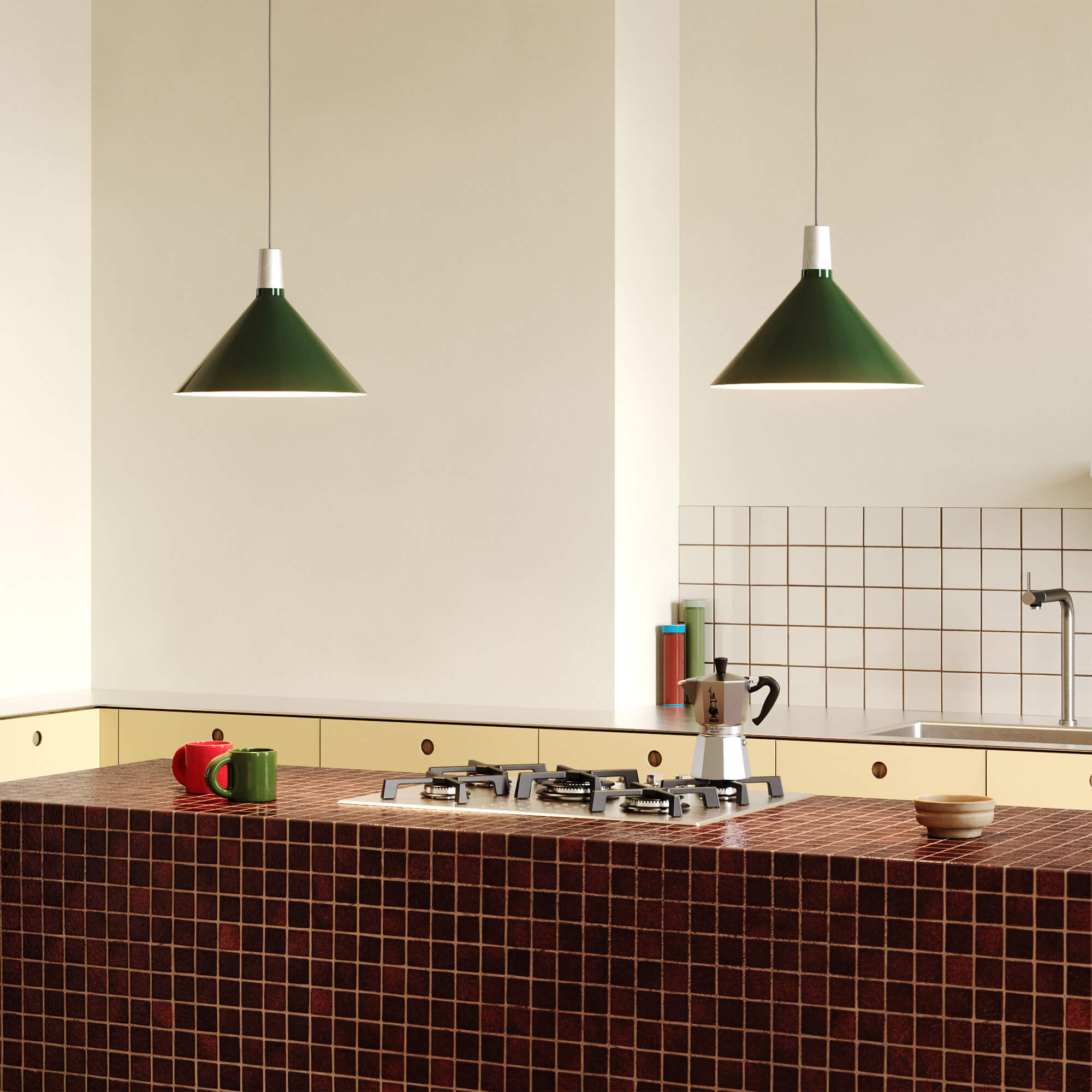 Bower Pendant - Medium / Green (TL_BG)