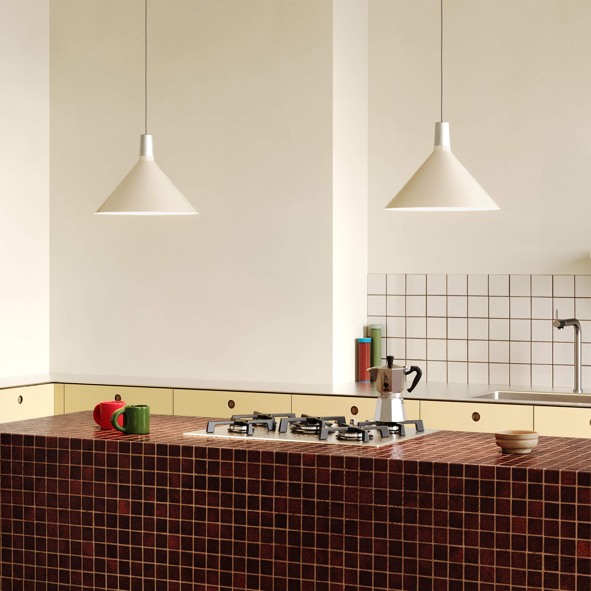 Bower Pendant - Medium / White (TL_BW)