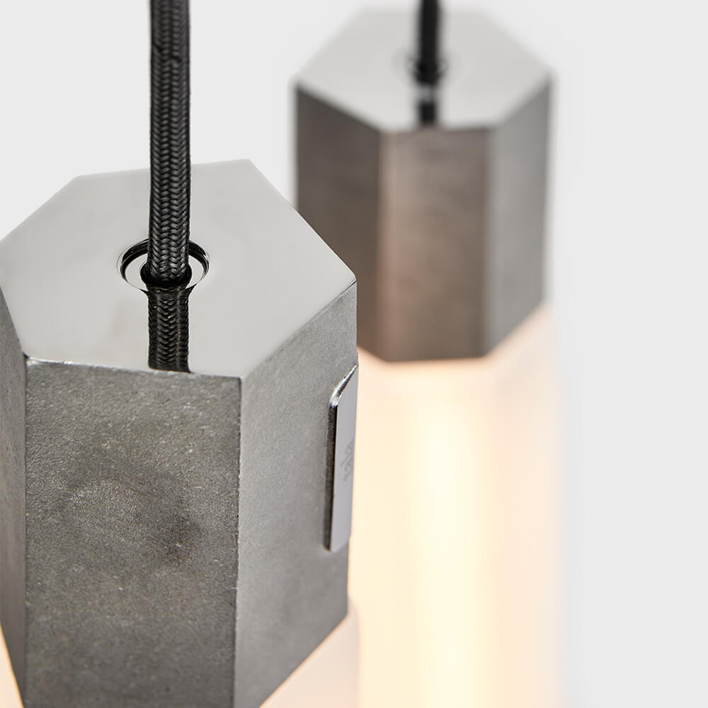 Basalt Pendant - Triple / Stainless Steel (TR_LE)