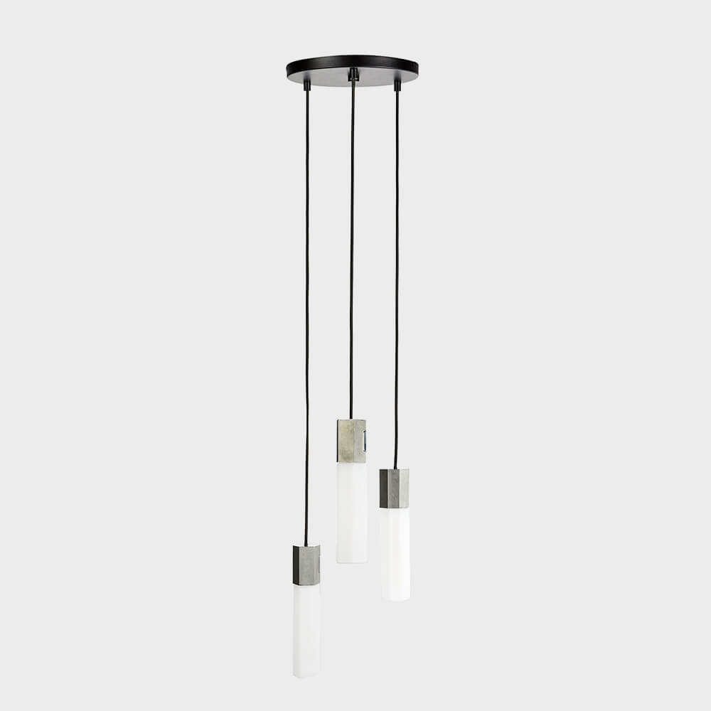 Basalt Pendant - Triple / Stainless Steel (TR_LE)