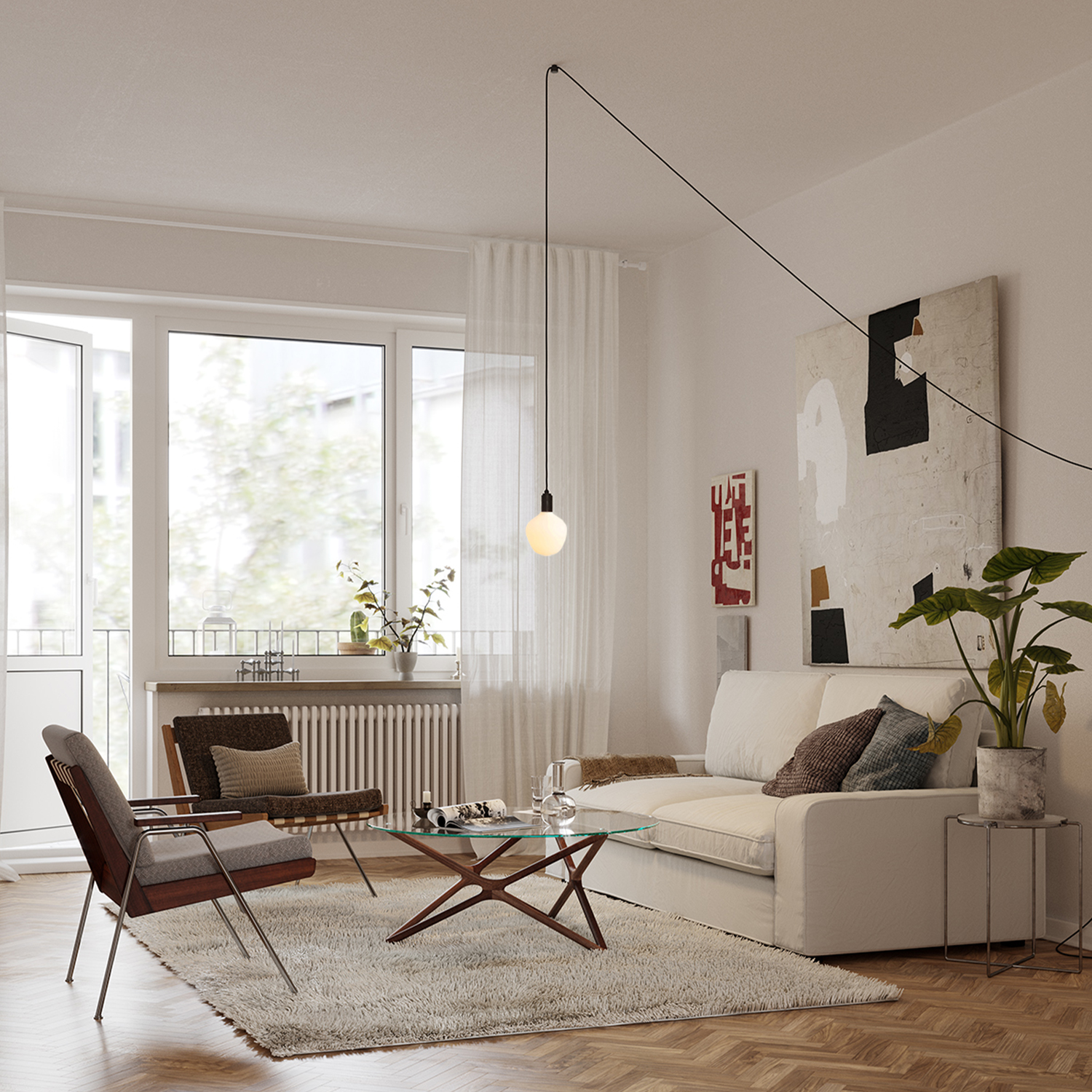 Frosted Plug-in Pendant - Graphite (TL_GRAP) / Enno