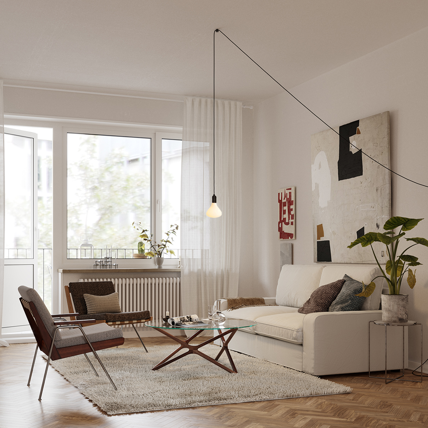 Frosted Plug-in Pendant - Graphite (TL_GRAP) / Noma