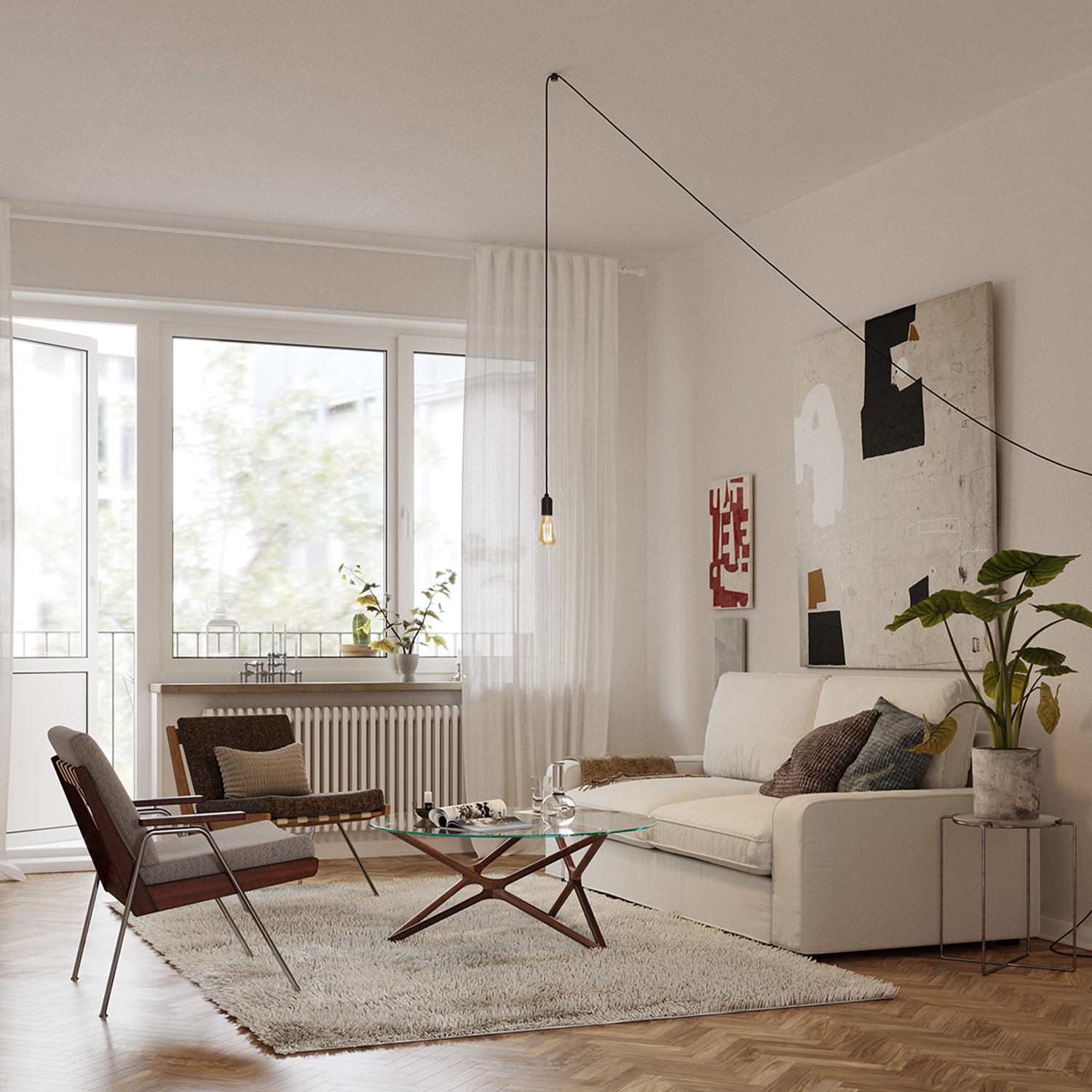 Clear Plug-in Pendant - Graphite (TL_GRAP) / Squirrel Cage