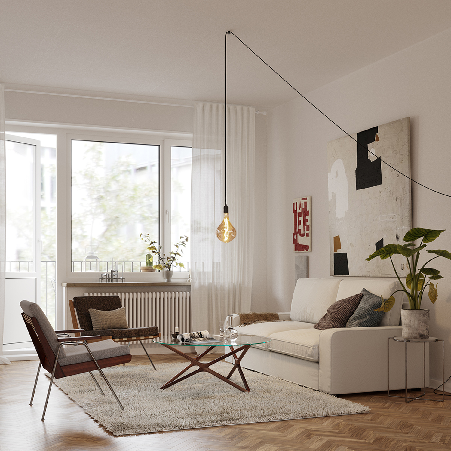 Clear Plug-in Pendant - Graphite (TL_GRAP) / Voronoi II