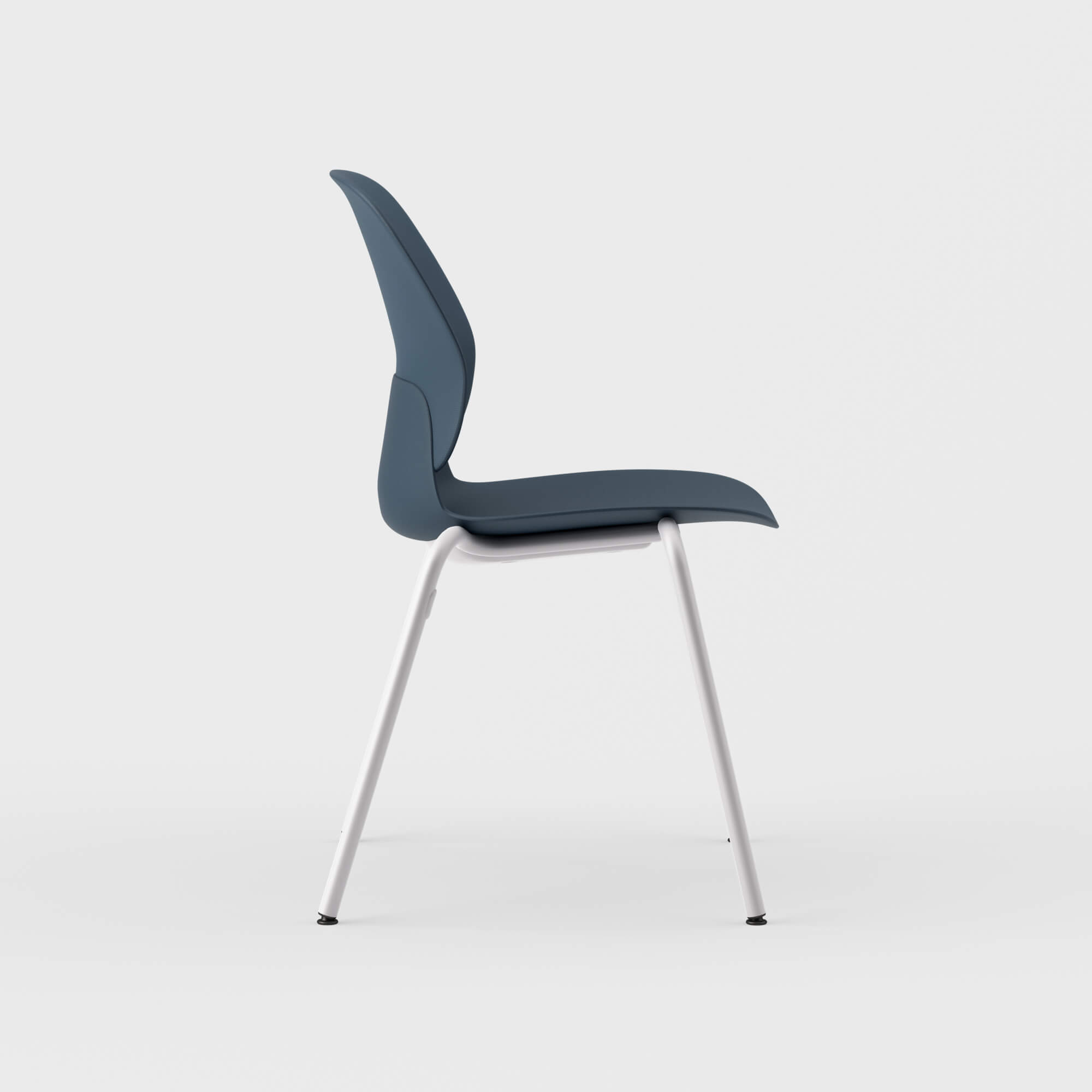 Maari Chair with 4-Leg Base - Indigo (TR-1V) / Metallic Silver (TR-LE) / Plastic Glide