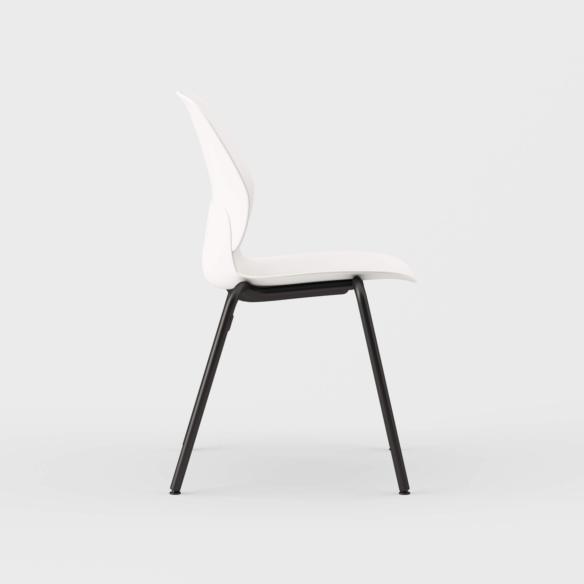 Maari 4-Leg Stackable Side Chair - Smooth Plaster (TR-PLS) / Black (TR-F) / Plastic Glide