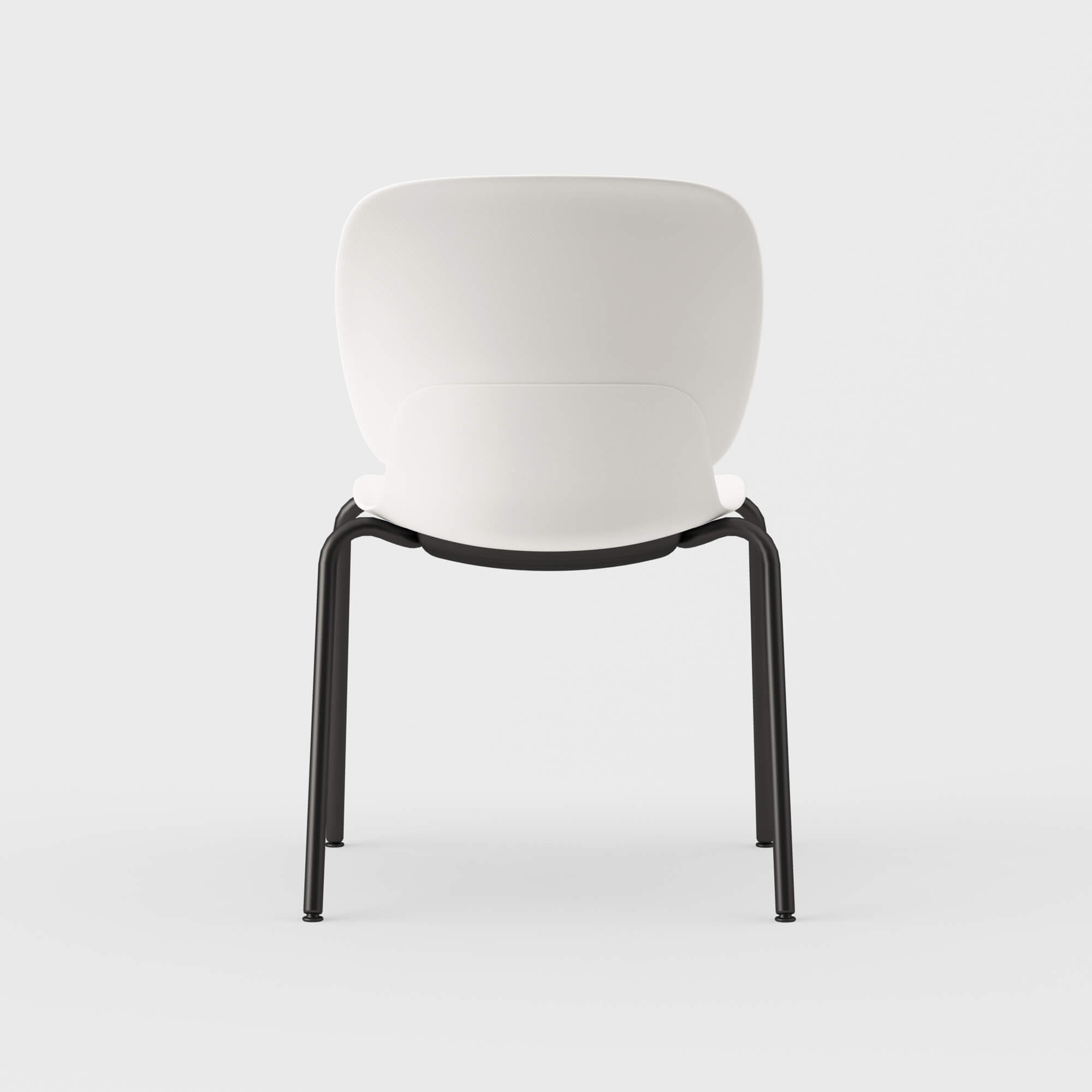 Maari 4-Leg Stackable Side Chair - Smooth Plaster (TR-PLS) / Black (TR-F) / Plastic Glide