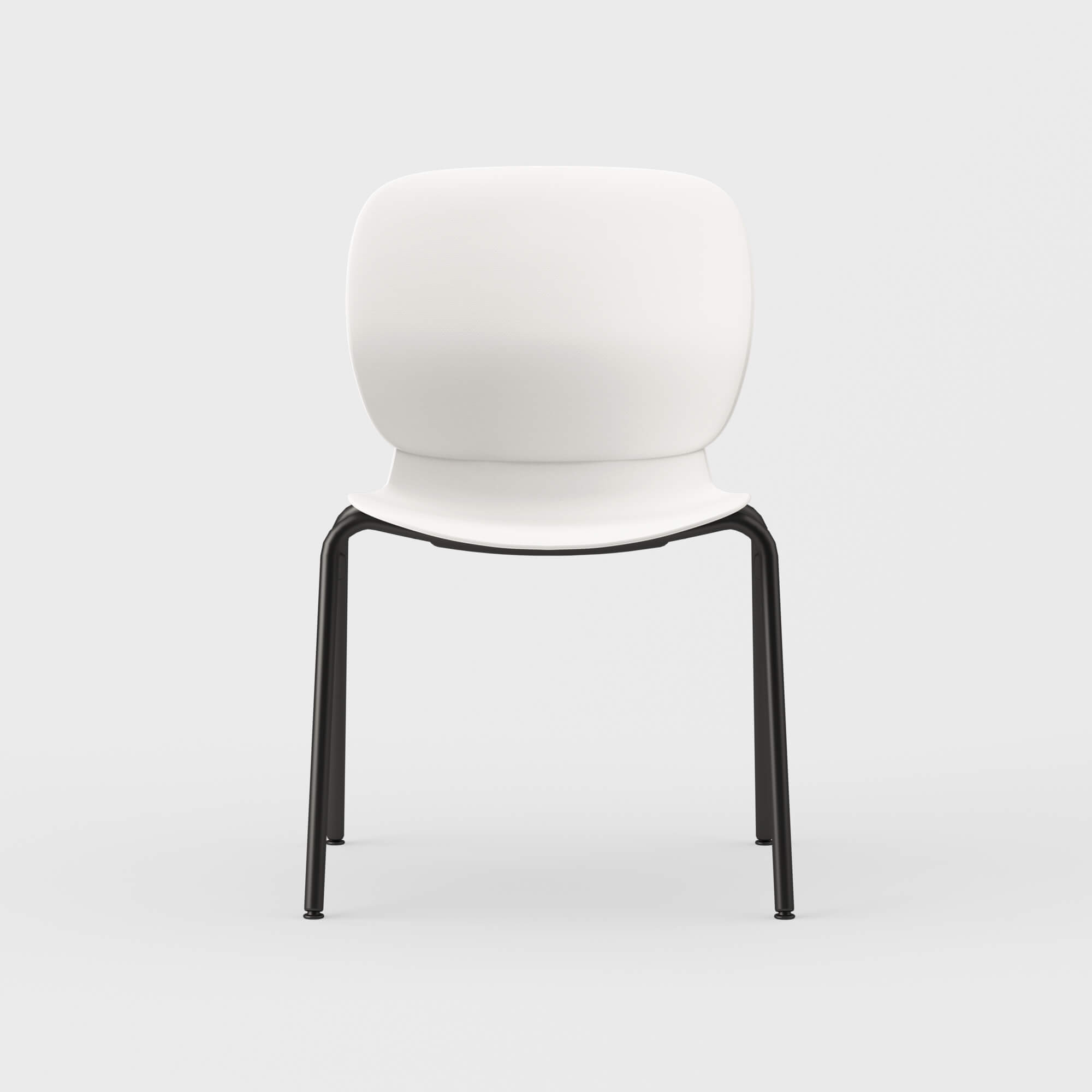 Maari 4-Leg Stackable Side Chair - Smooth Plaster (TR-PLS) / Black (TR-F) / Plastic Glide