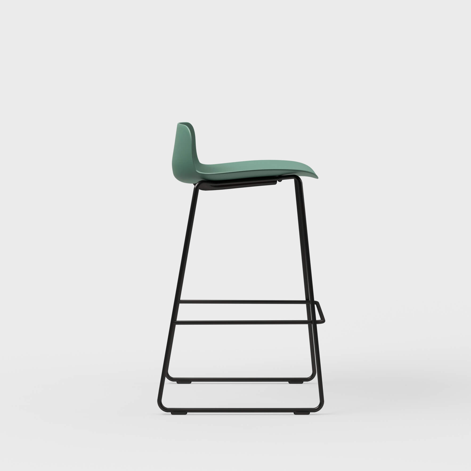 Maari Stool with Sled Base - Low Back / Balsam (TR-1T) / Black (TR-F)