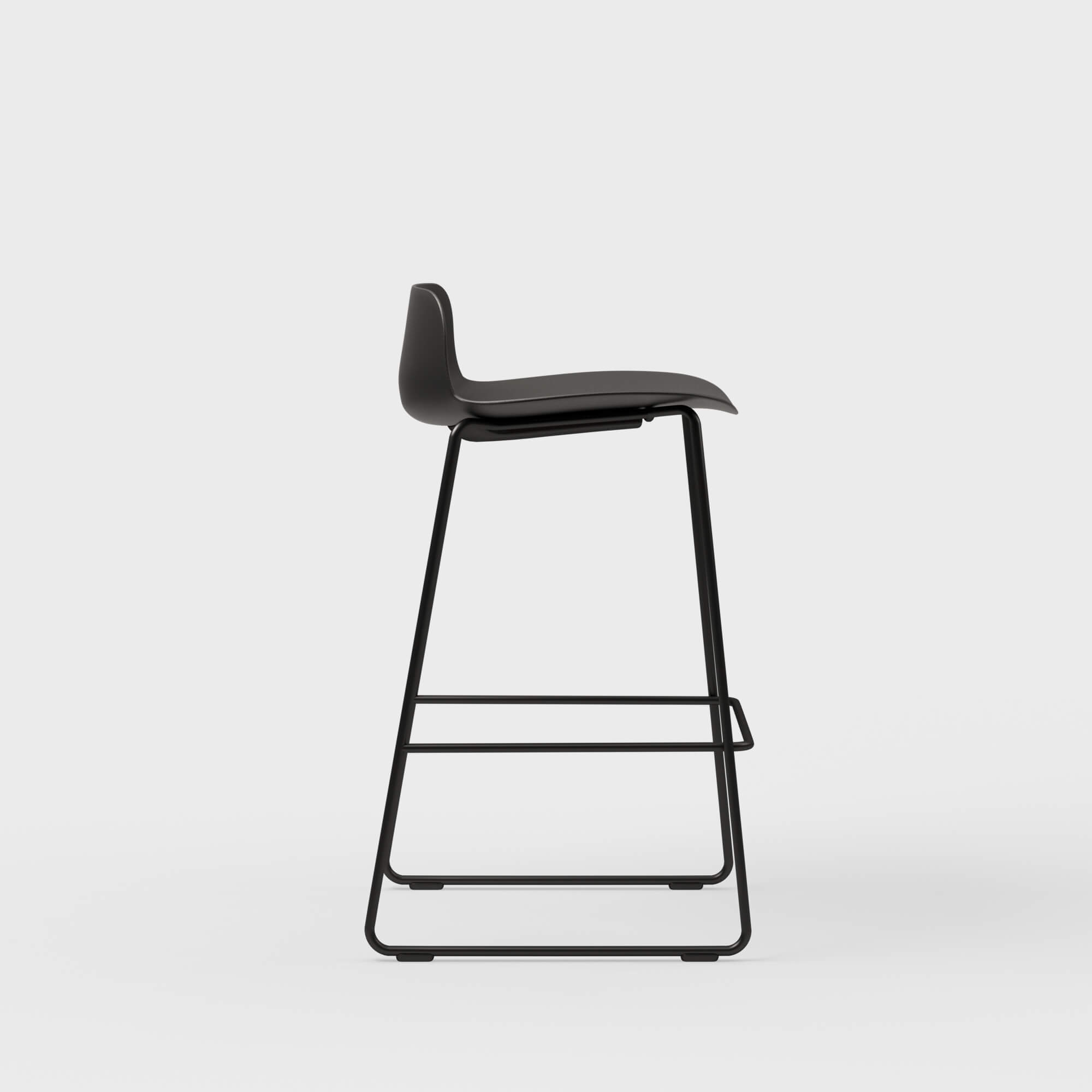 Maari Stool with Sled Base - Low Back / Black (TR-F) / Black (TR-F)