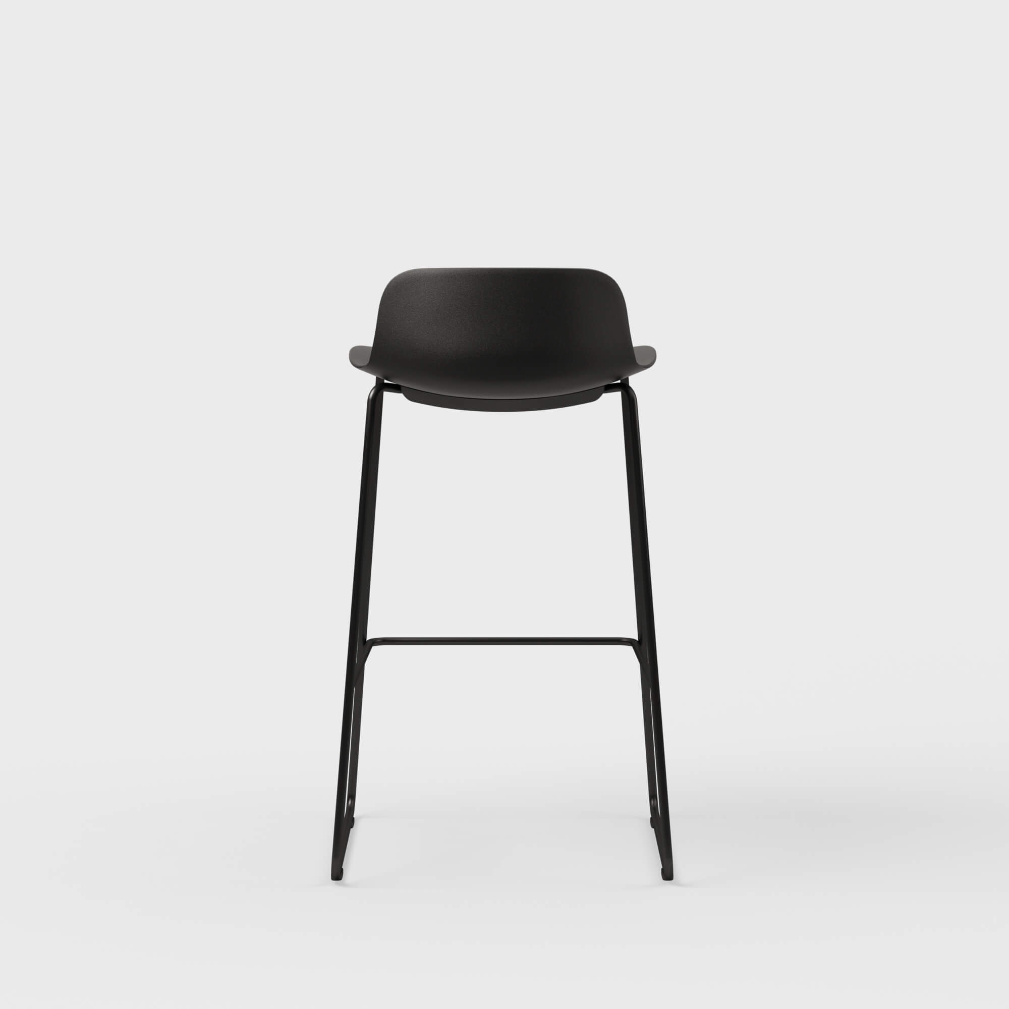 Maari Stool with Sled Base - Low Back / Black (TR-F) / Black (TR-F)