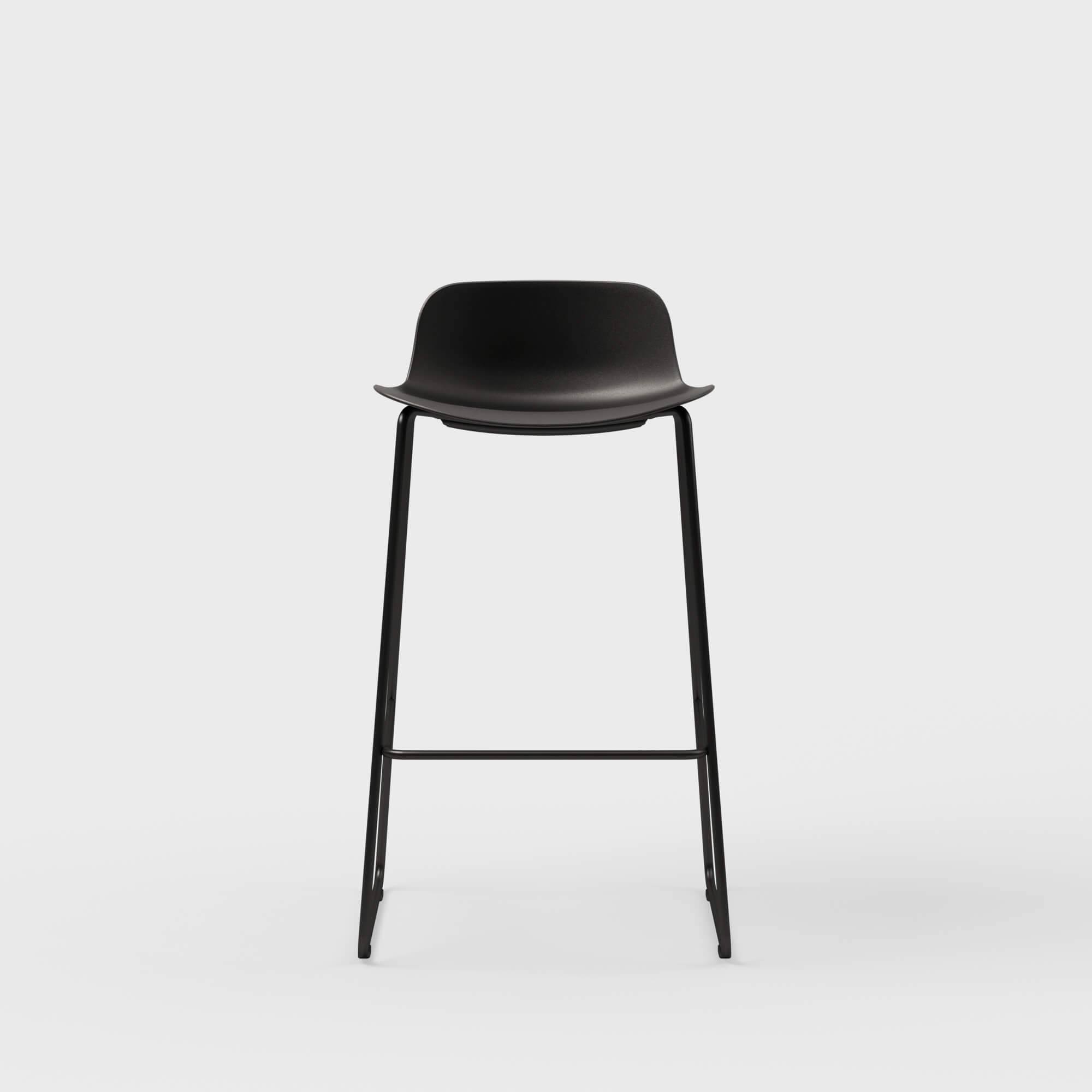Maari Stool with Sled Base - Low Back / Black (TR-F) / Black (TR-F)