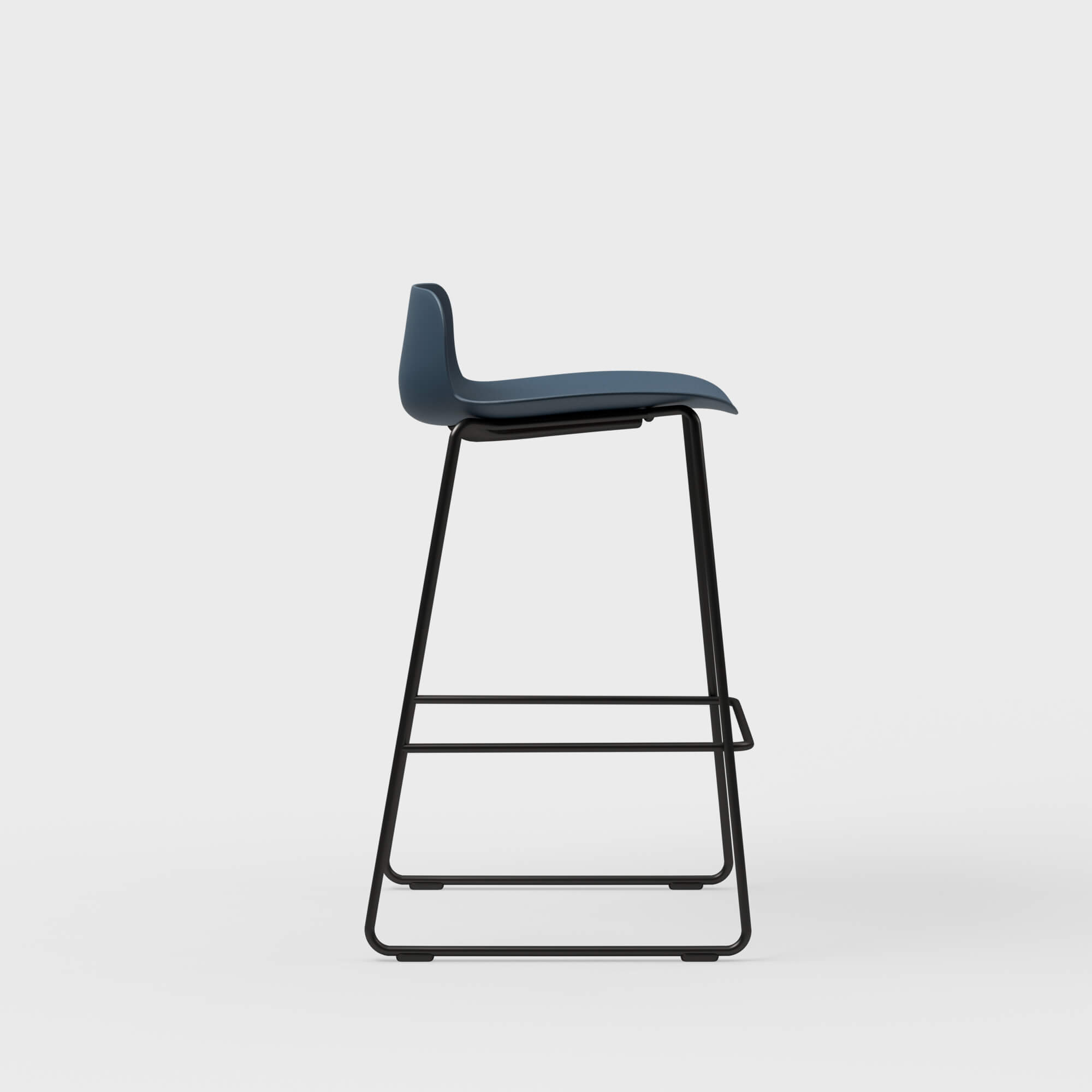 Maari Stool with Sled Base - Low Back / Indigo (TR-1V) / Black (TR-F)