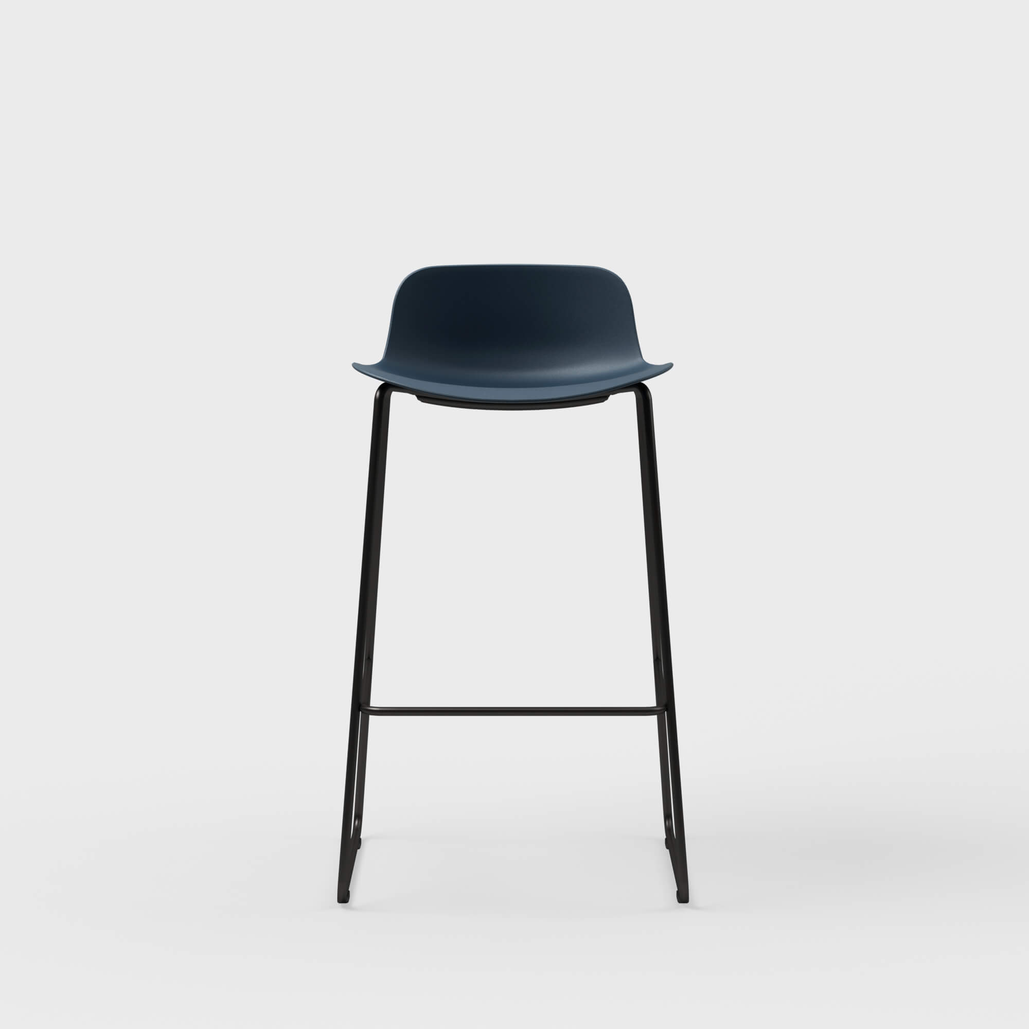 Maari Stool with Sled Base - Low Back / Indigo (TR-1V) / Black (TR-F)
