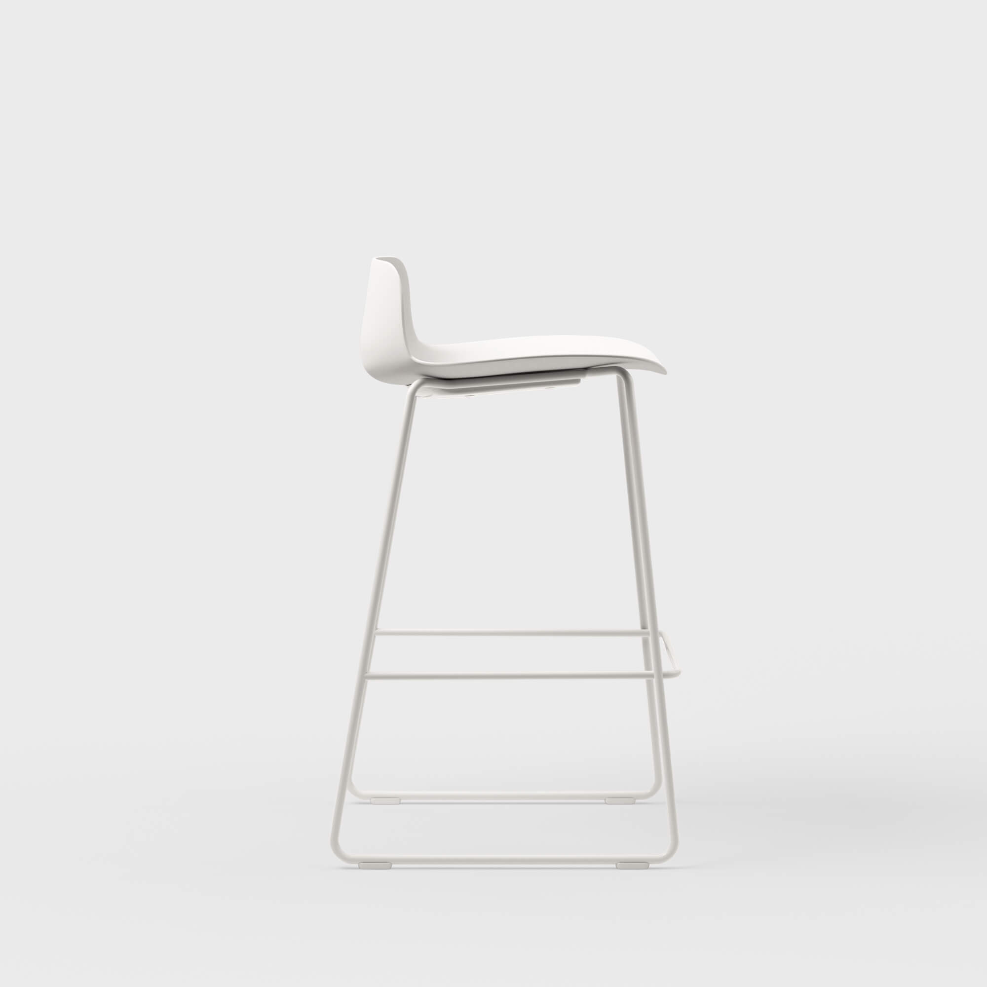 Maari Stool with Sled Base - Low Back / Smooth Plaster (TR-PLS) / Smooth Plaster (TR-PLS)