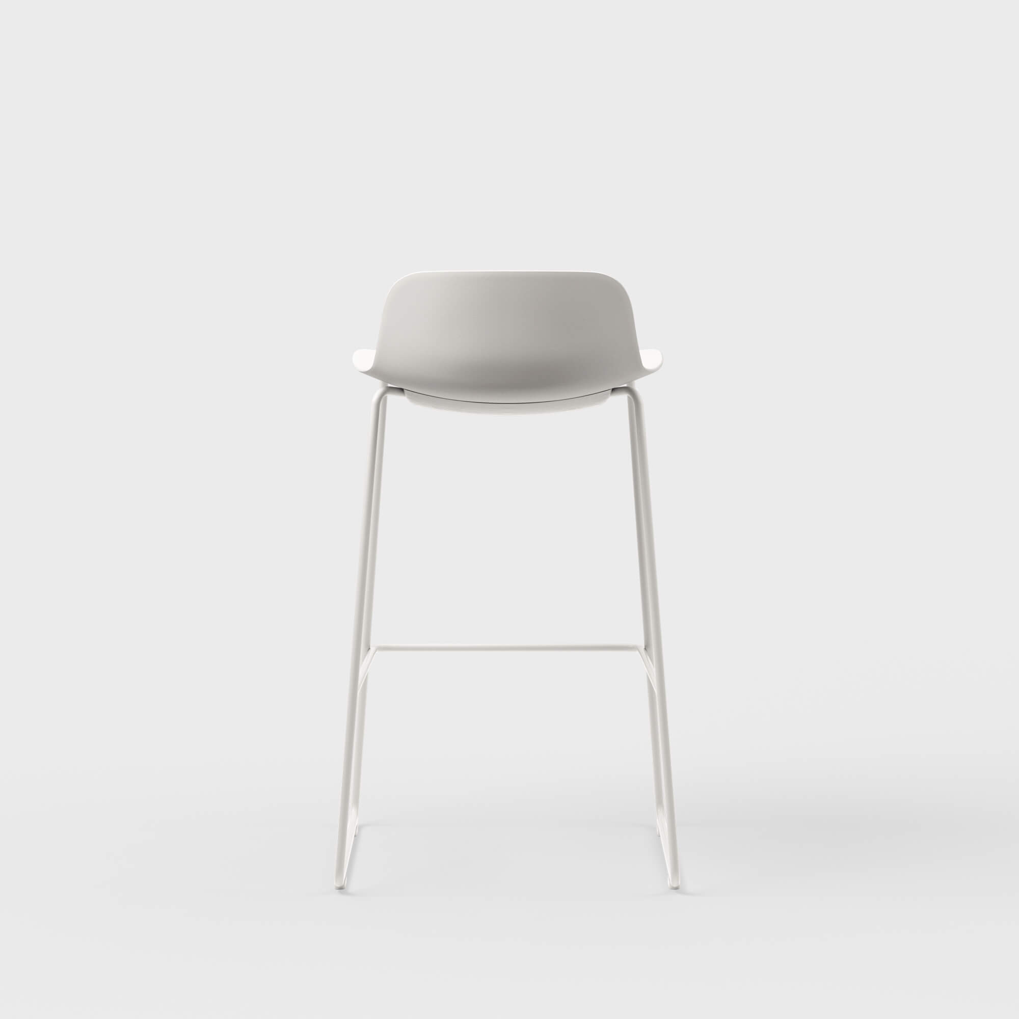 Maari Stool with Sled Base - Low Back / Smooth Plaster (TR-PLS) / Smooth Plaster (TR-PLS)