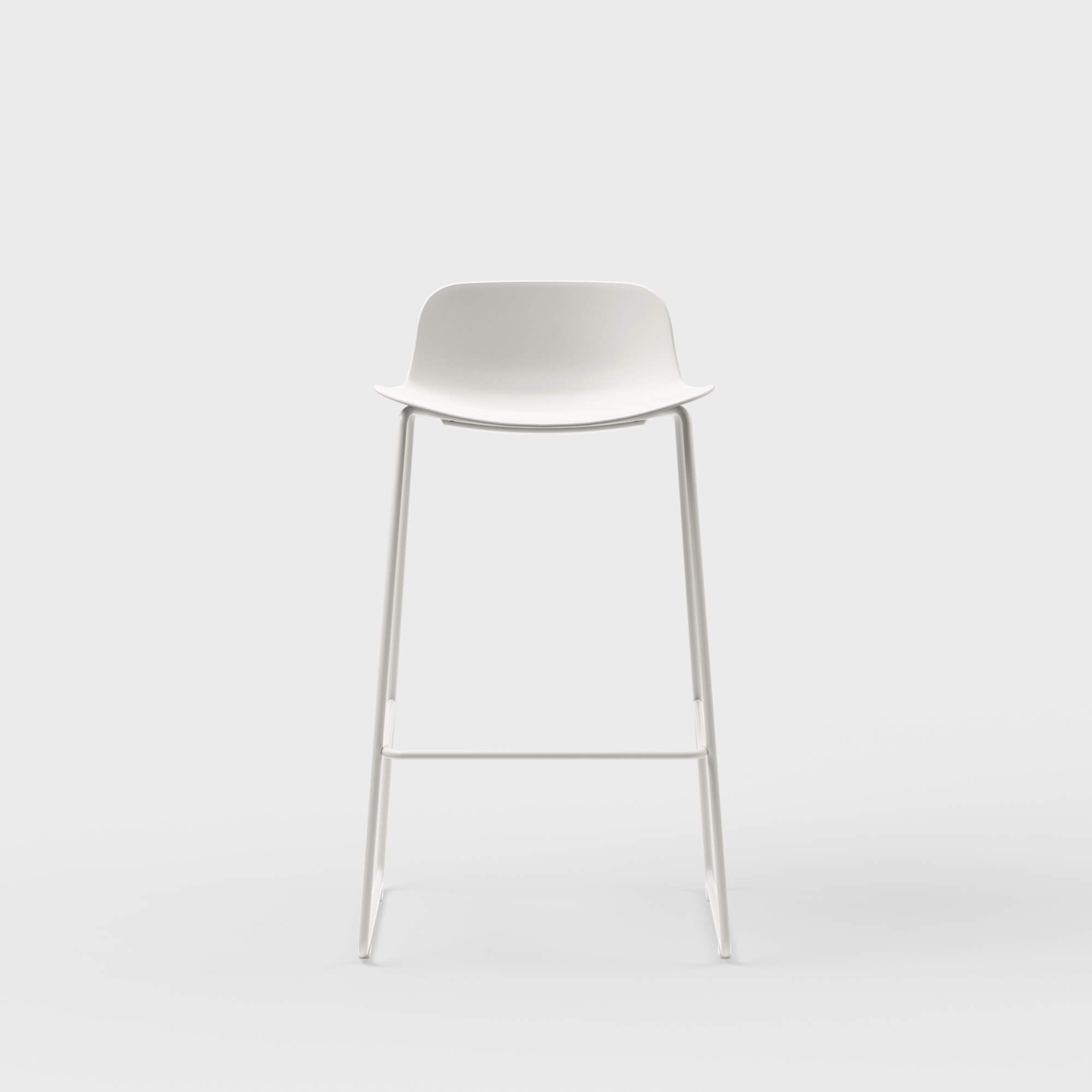 Maari Stool with Sled Base - Low Back / Smooth Plaster (TR-PLS) / Smooth Plaster (TR-PLS)