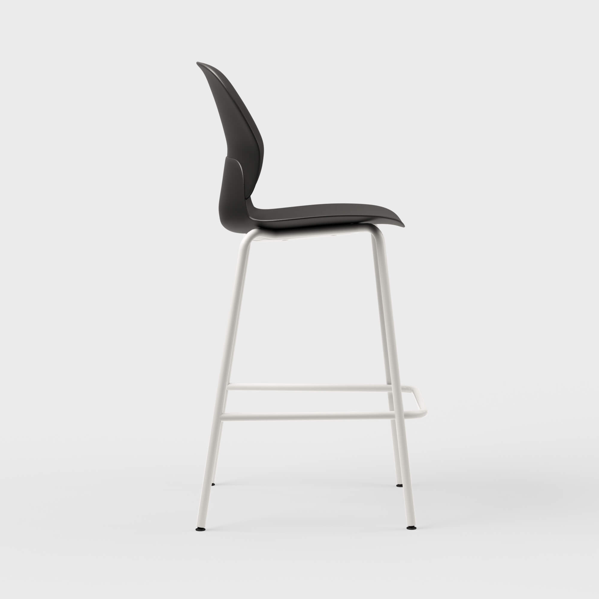 Maari Stool with 4-Leg Base - Black (TR-F) / Smooth Plaster (TR-PLS)