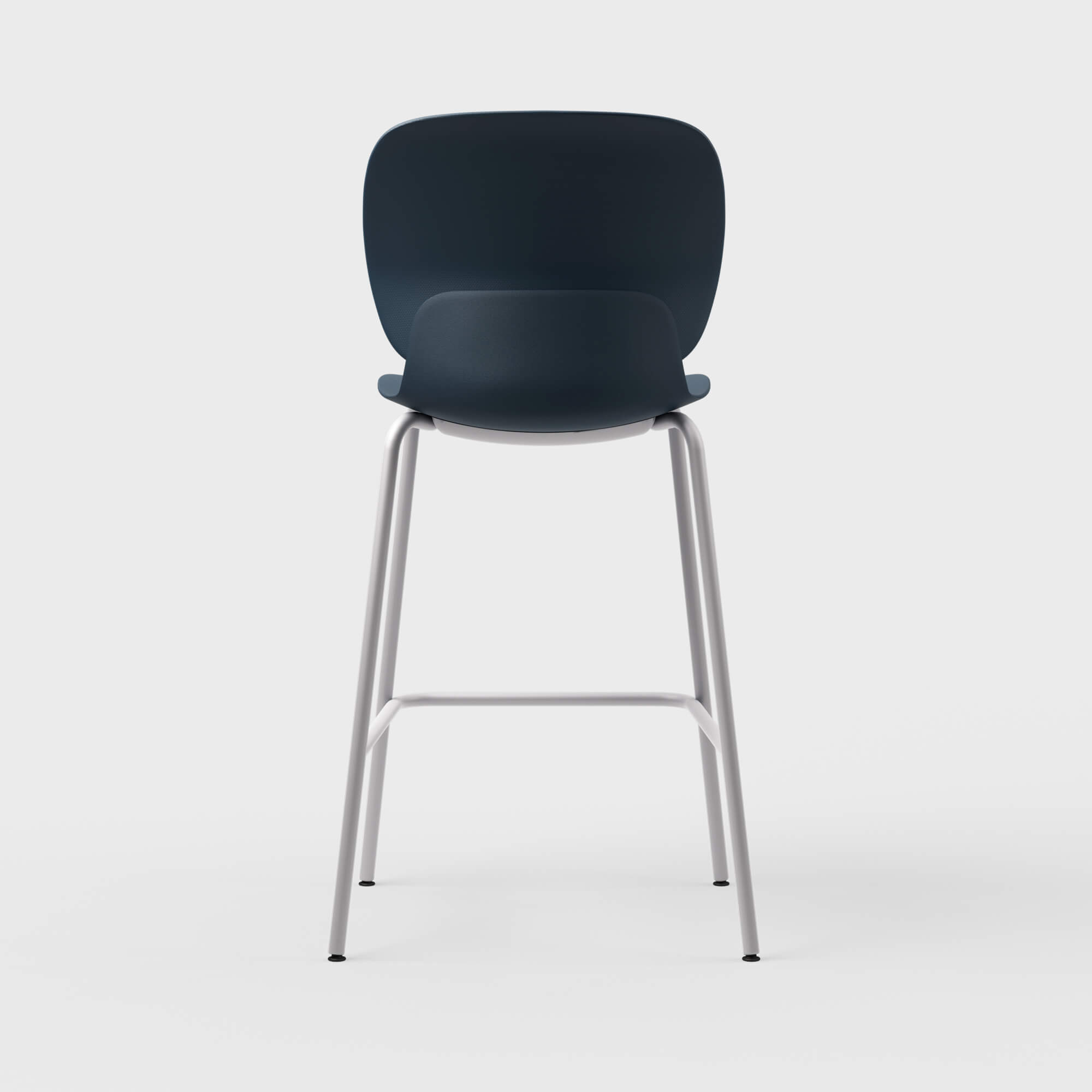 Maari Stool with 4-Leg Base - Indigo (TR-1V) / Metallic Silver (TR-LE)