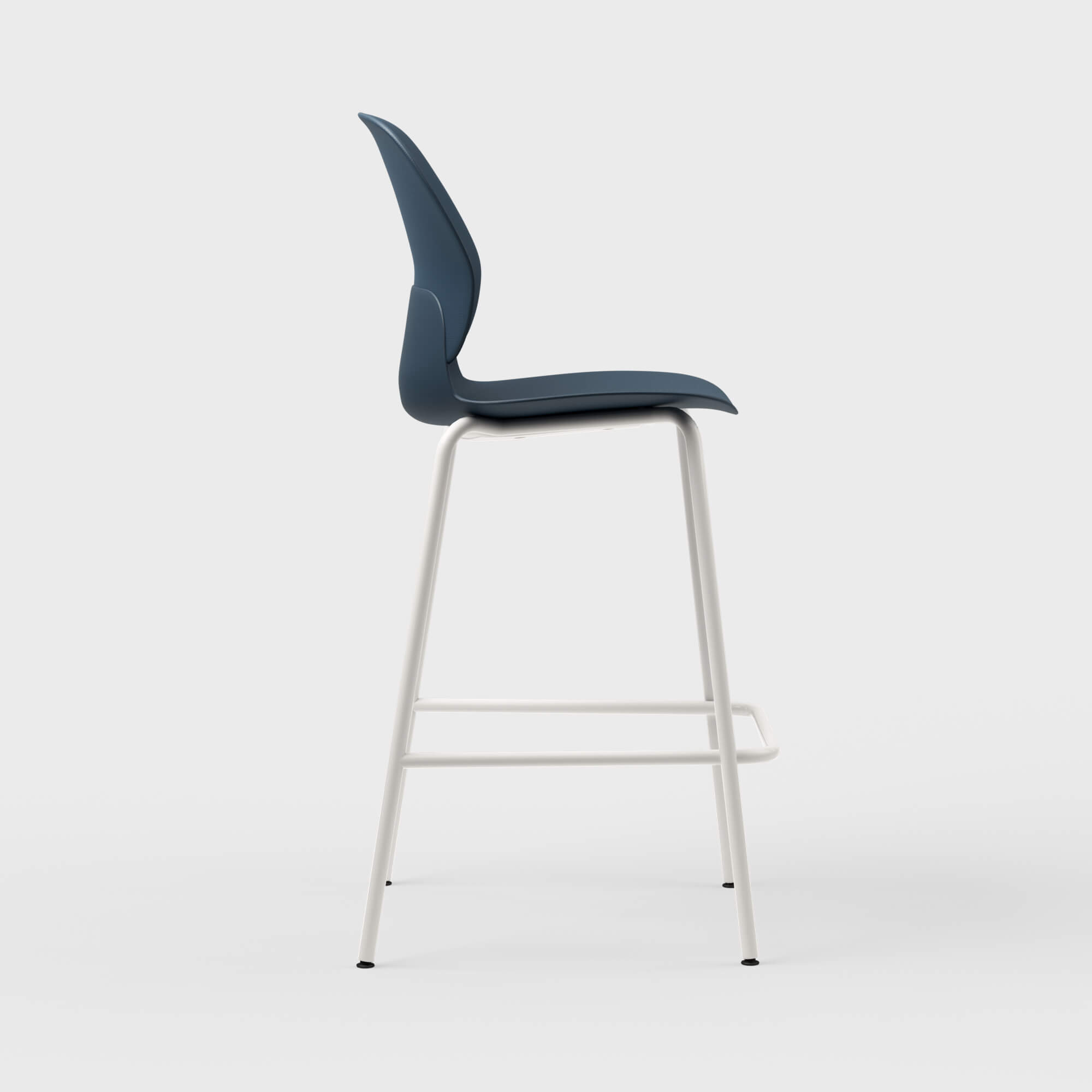 Maari Stool with 4-Leg Base - Indigo (TR-1V) / Smooth Plaster (TR-PLS)