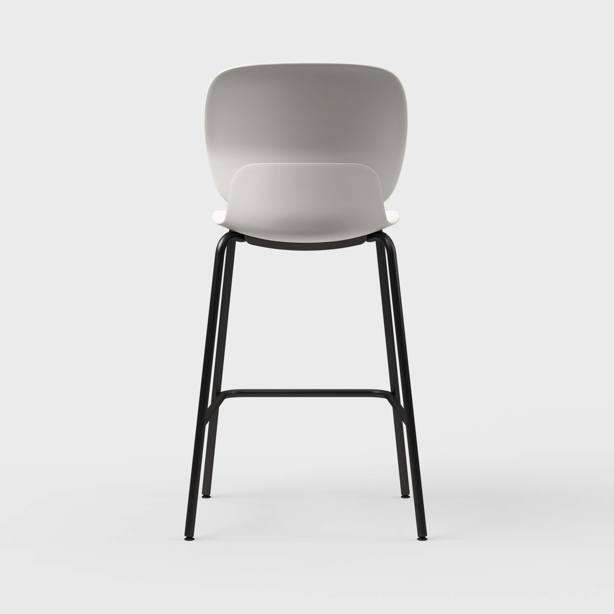 Maari Stool with 4-Leg Base - Smooth Plaster (TR-PLS) / Black (TR-F)