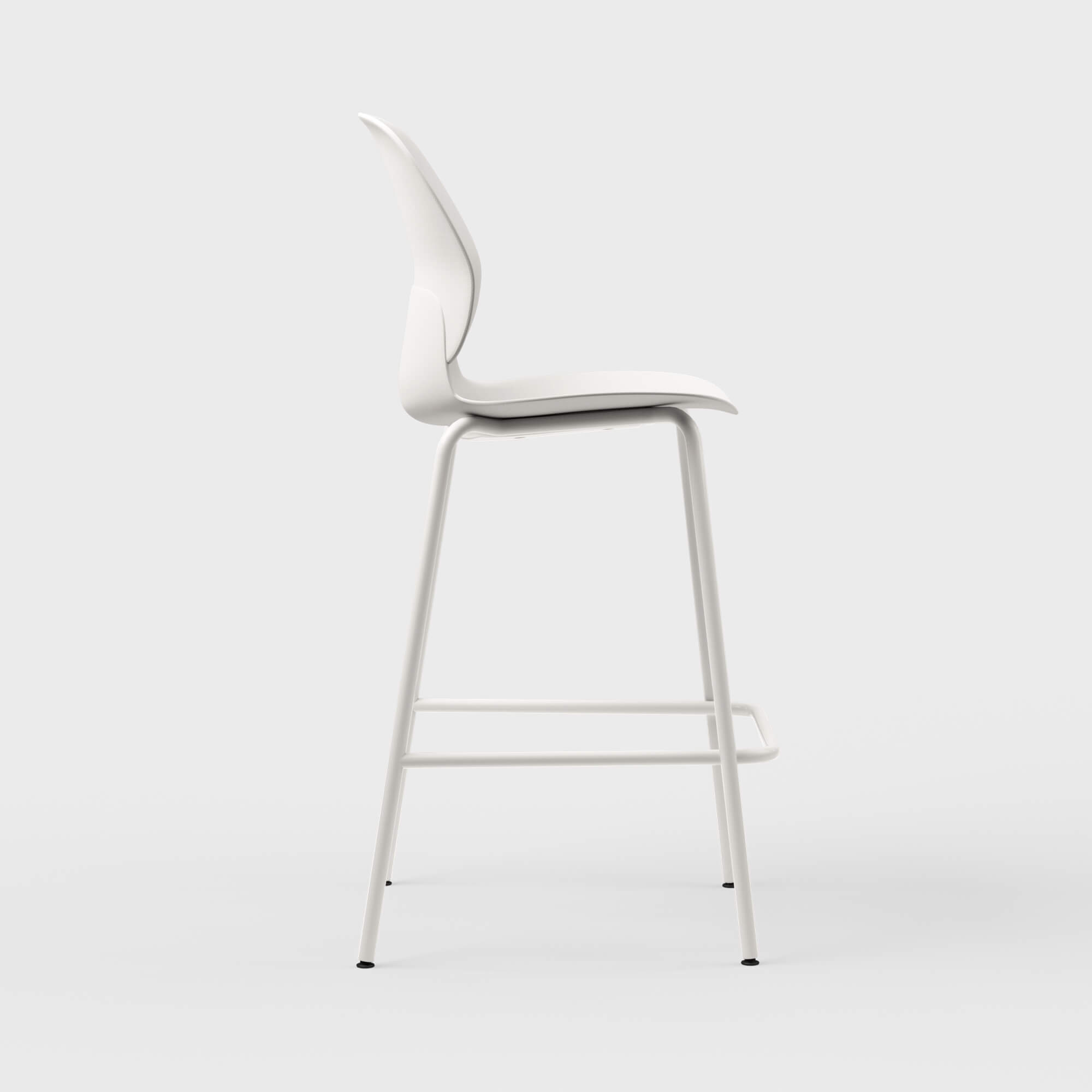 Maari Stool with 4-Leg Base - Smooth Plaster (TR-PLS) / Smooth Plaster (TR-PLS)