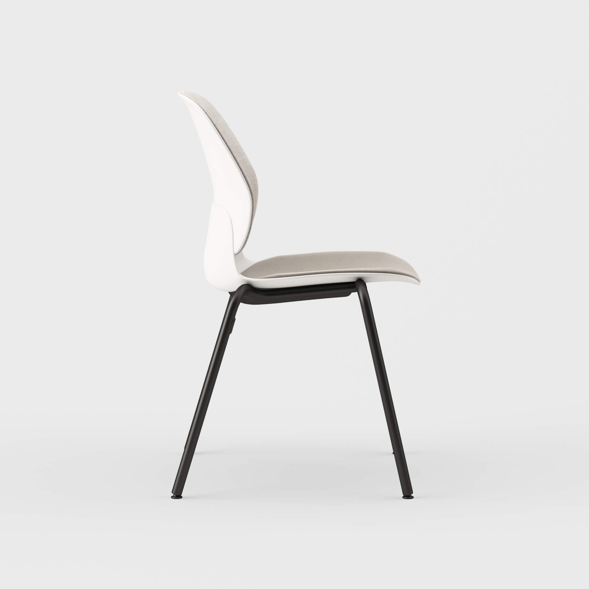 Maari Upholstered Chair with 4-Leg Base - Floyd 123 (S6-A) / Black (TR-F) / Glide