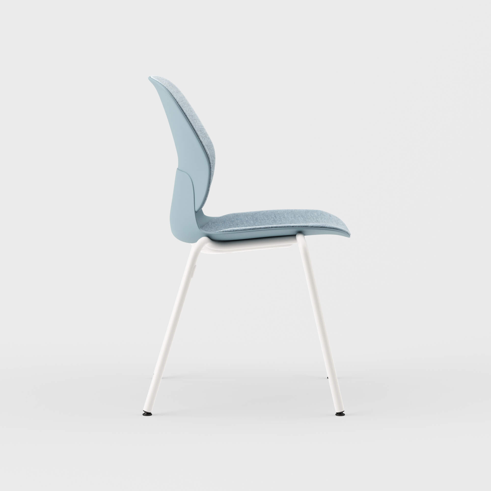 Maari Upholstered Chair with 4-Leg Base - Melange Nap 711 (S7-M) / Smooth Plaster (TR-PLS) / Glide