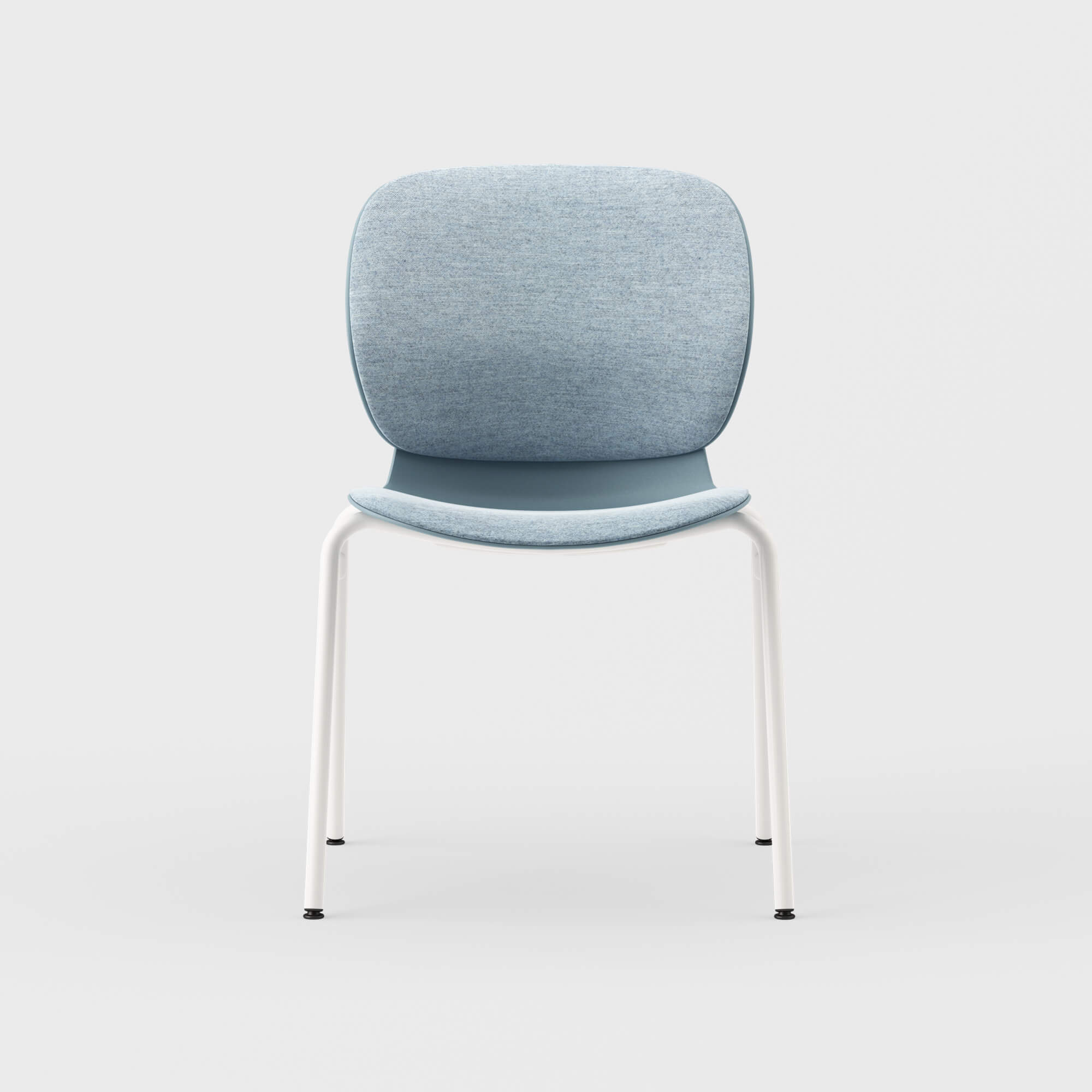 Maari Upholstered Chair with 4-Leg Base - Melange Nap 711 (S7-M) / Smooth Plaster (TR-PLS) / Glide