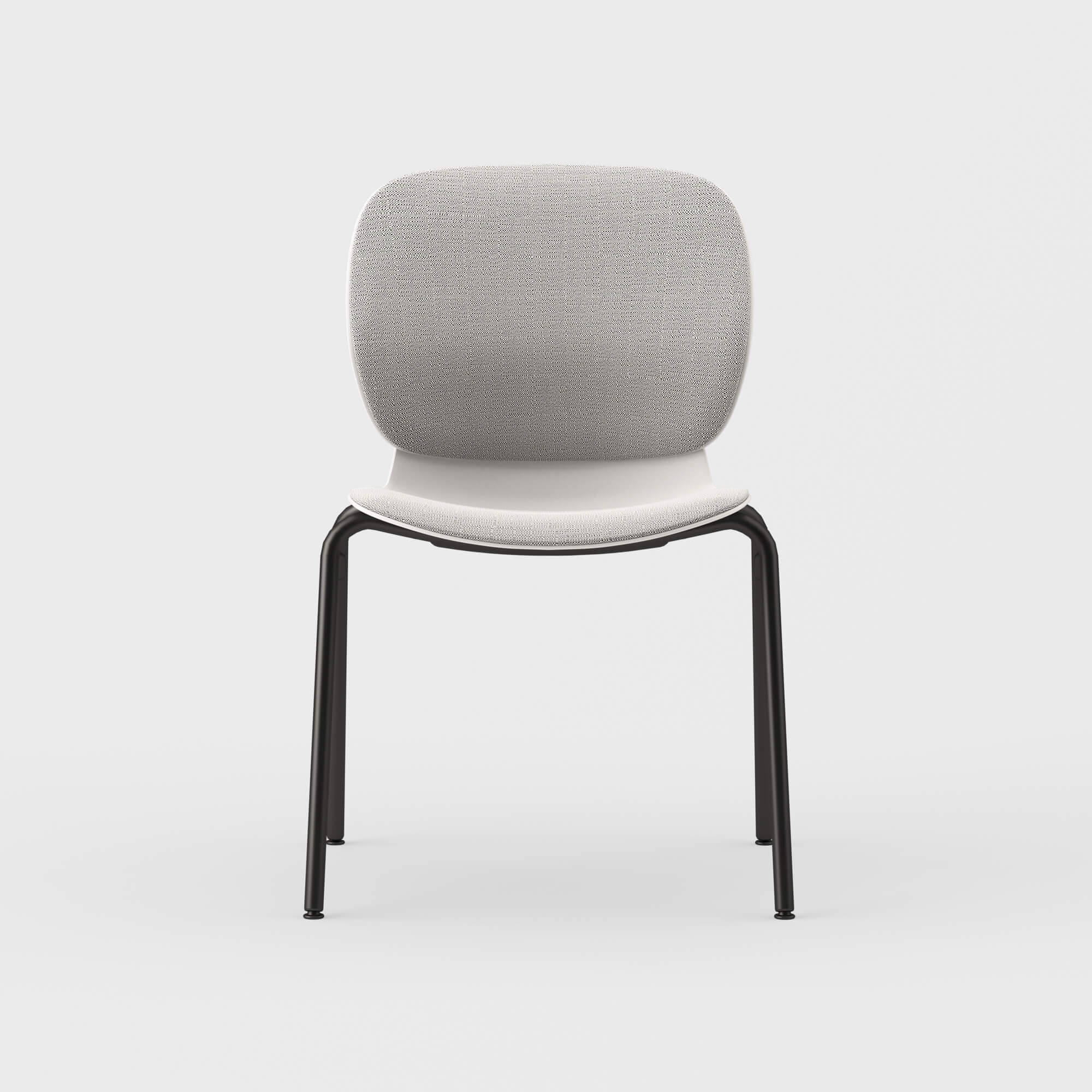 Maari Upholstered Chair with 4-Leg Base - Ramie Gunnie (4V-GN) / Black (TR-F) / Glide