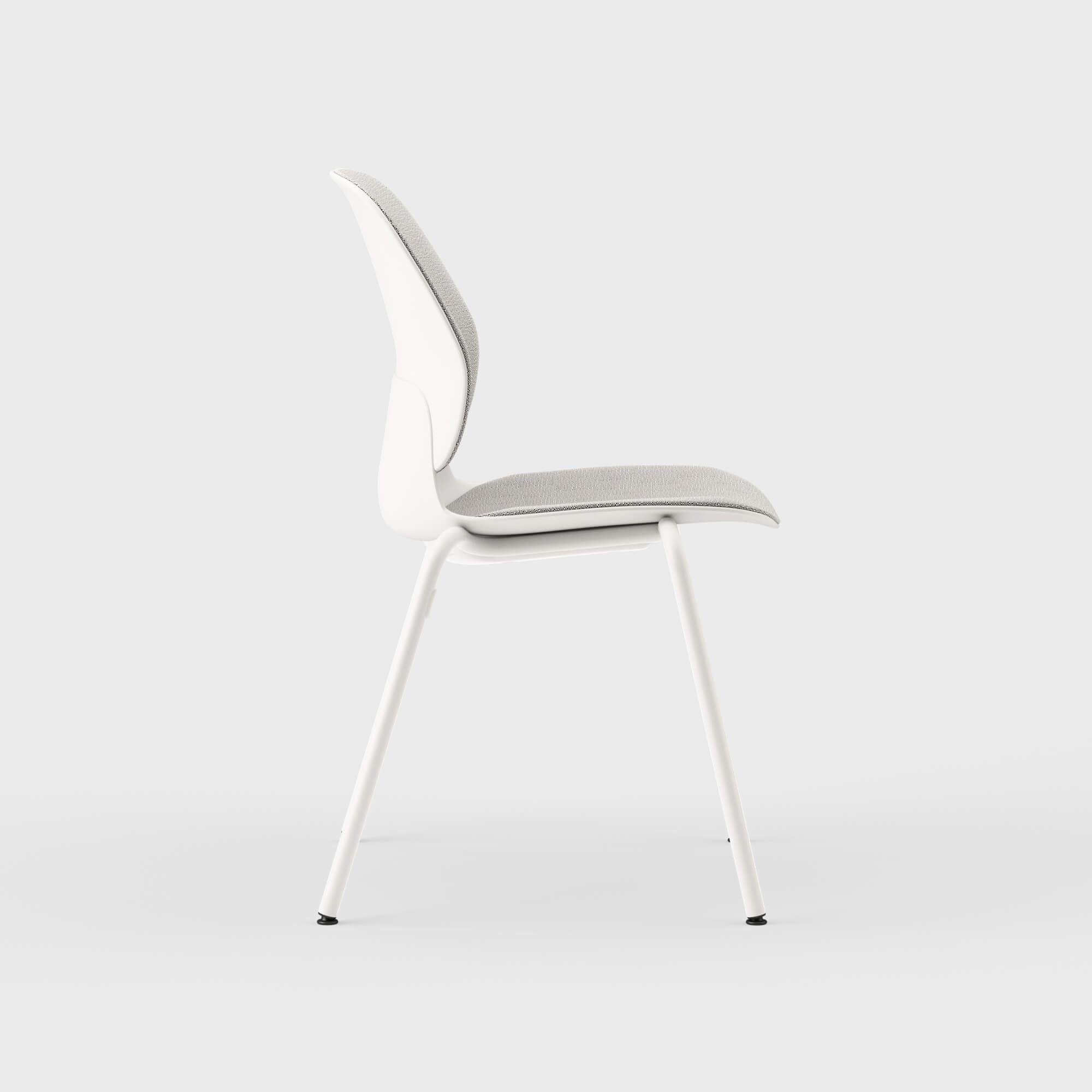 Maari Upholstered Chair with 4-Leg Base - Ramie Gunnie (4V-GN) / Smooth Plaster (TR-PLS) / Glide