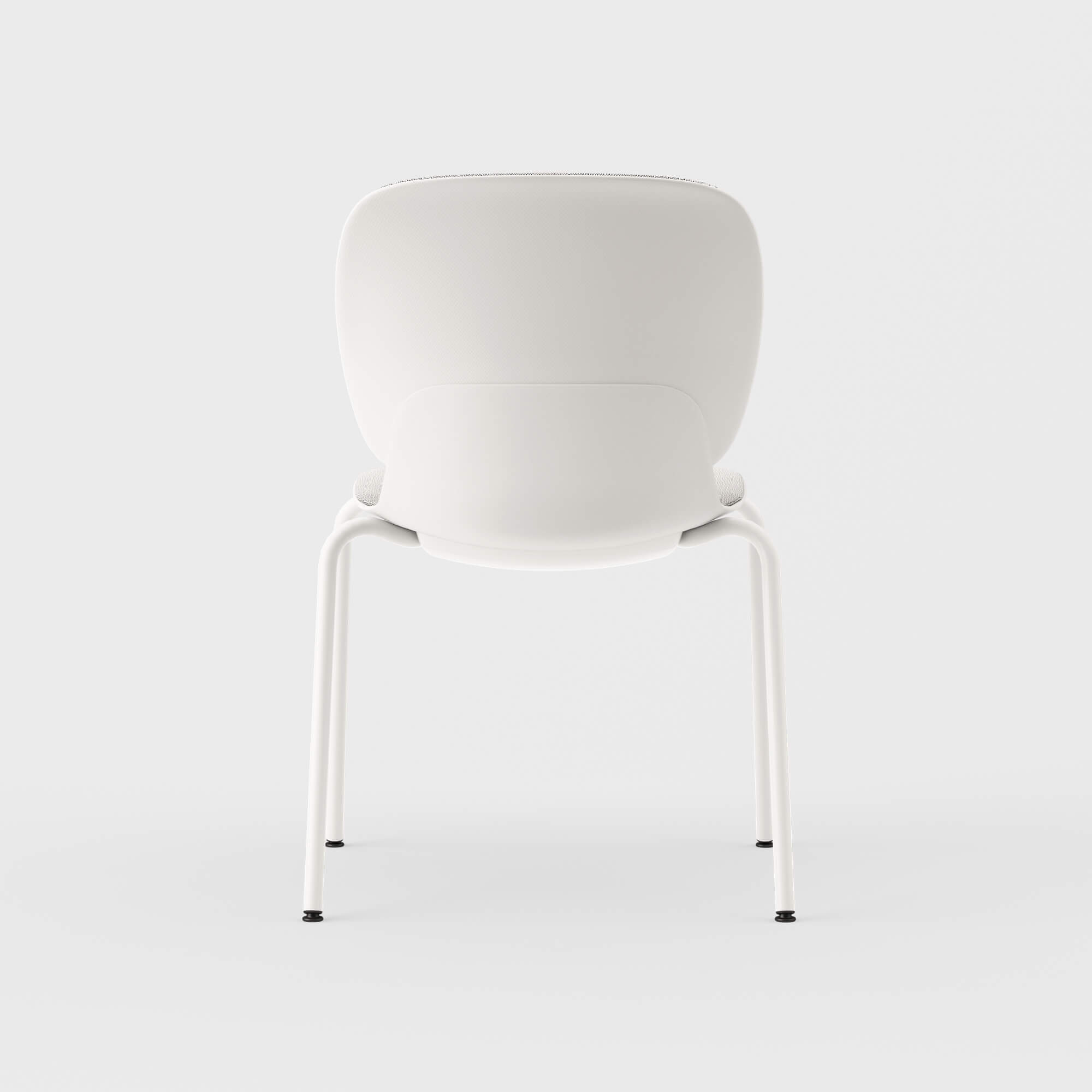 Maari Upholstered Chair with 4-Leg Base - Ramie Gunnie (4V-GN) / Smooth Plaster (TR-PLS) / Glide