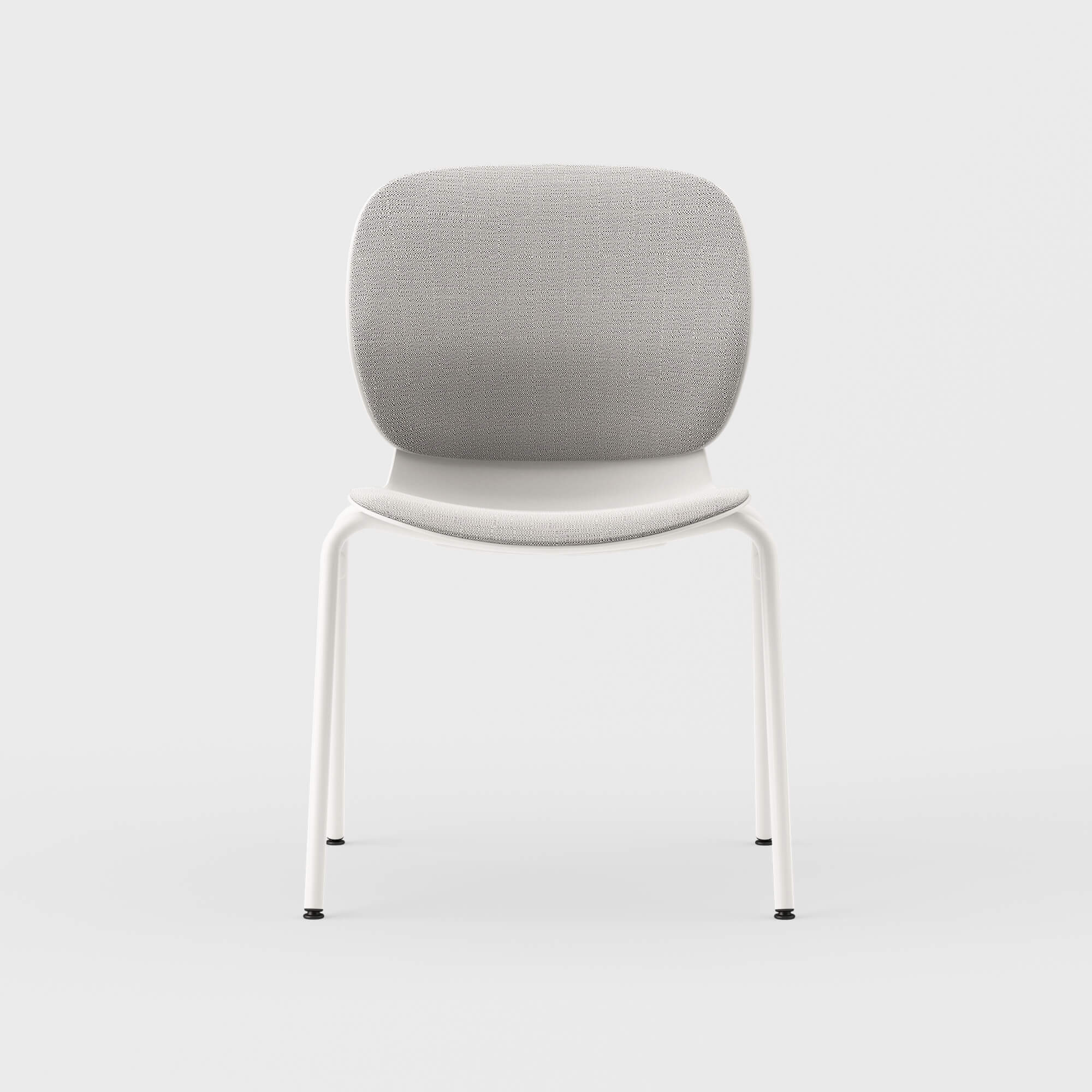 Maari Upholstered Chair with 4-Leg Base - Ramie Gunnie (4V-GN) / Smooth Plaster (TR-PLS) / Glide