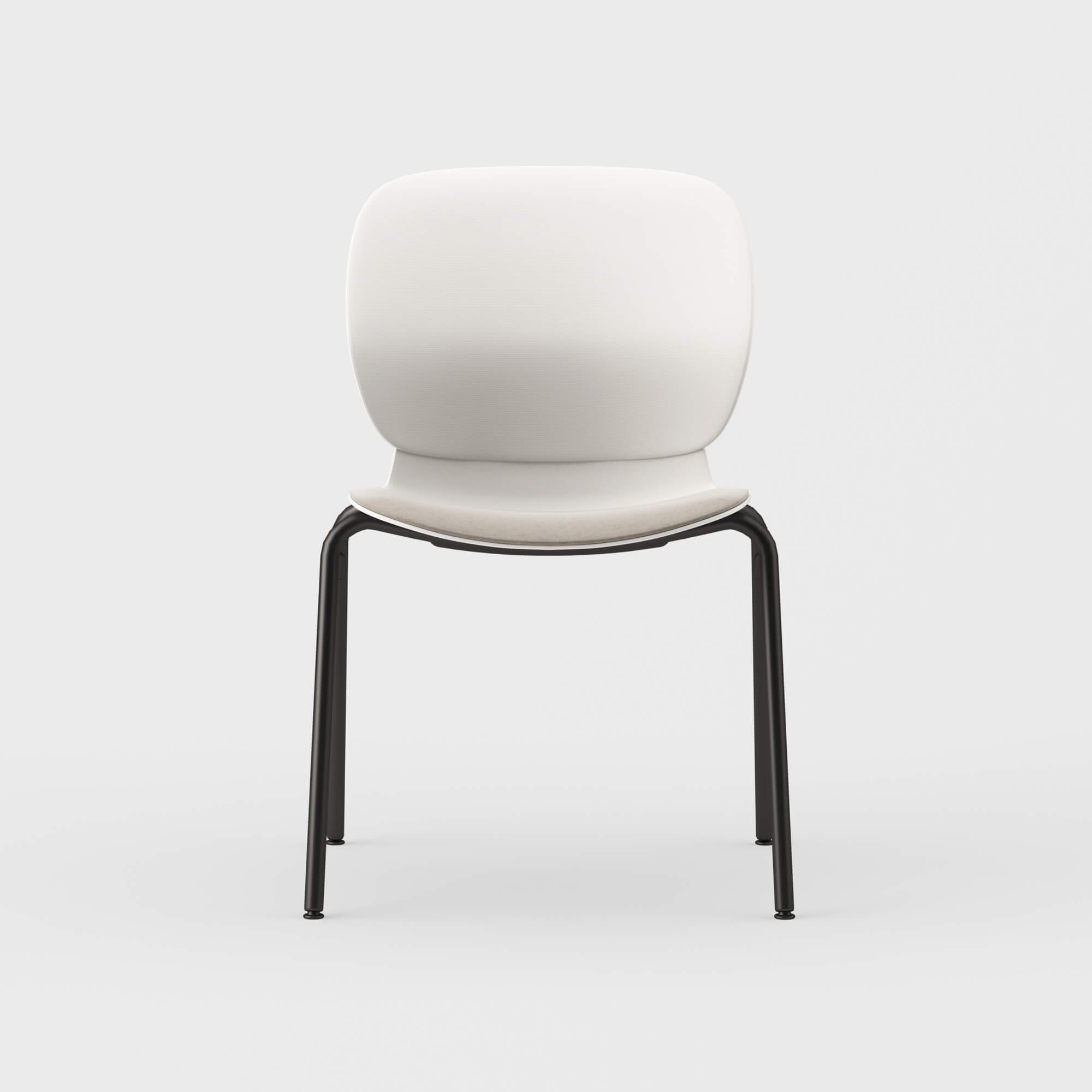 Maari Chair 4-Leg Base with Upholstered Seat - Floyd 123 (S6-A) / Black (TR-F) / Glide